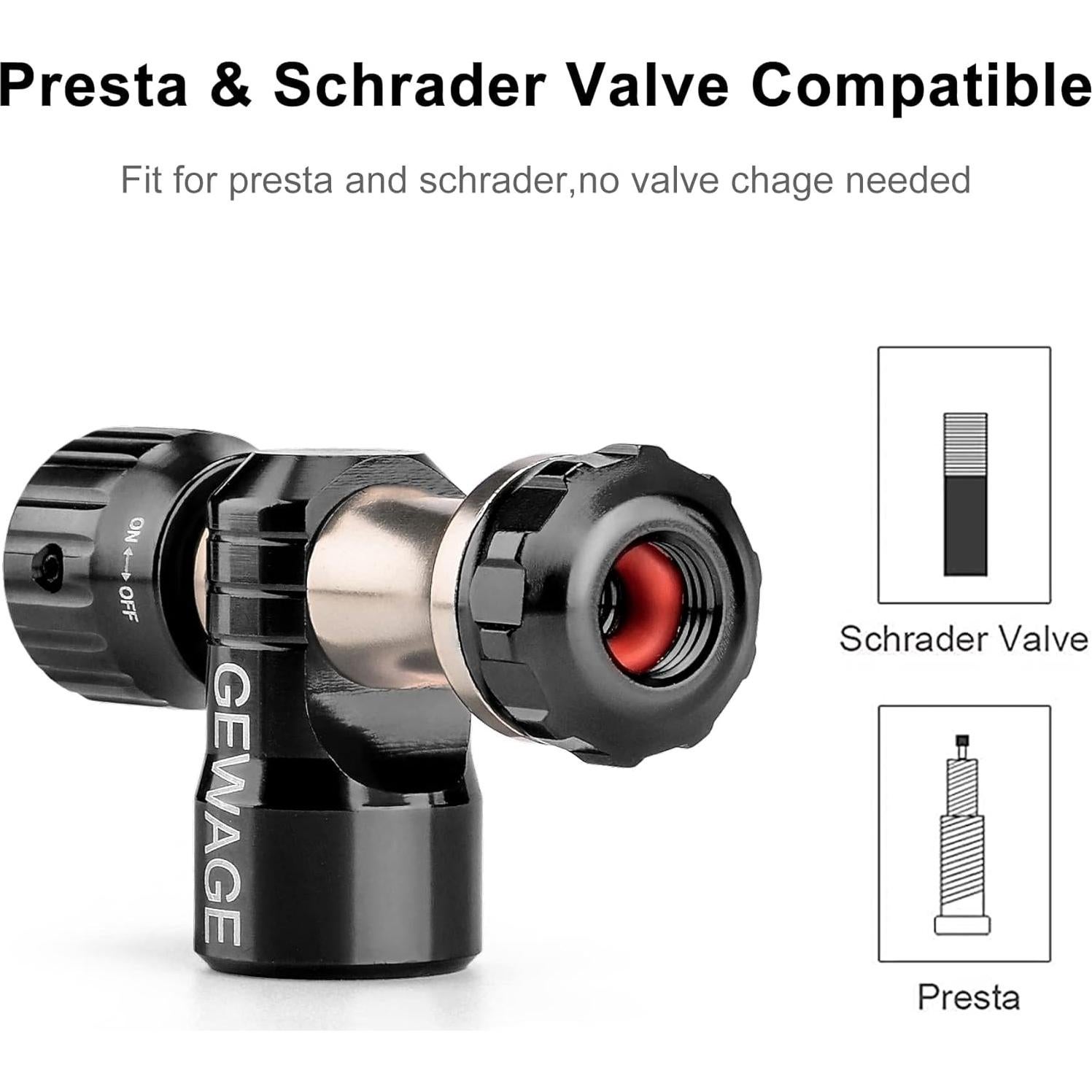 Inflador de CO2 GEWAGE CP-0046 con 4 cartuchos de 16g