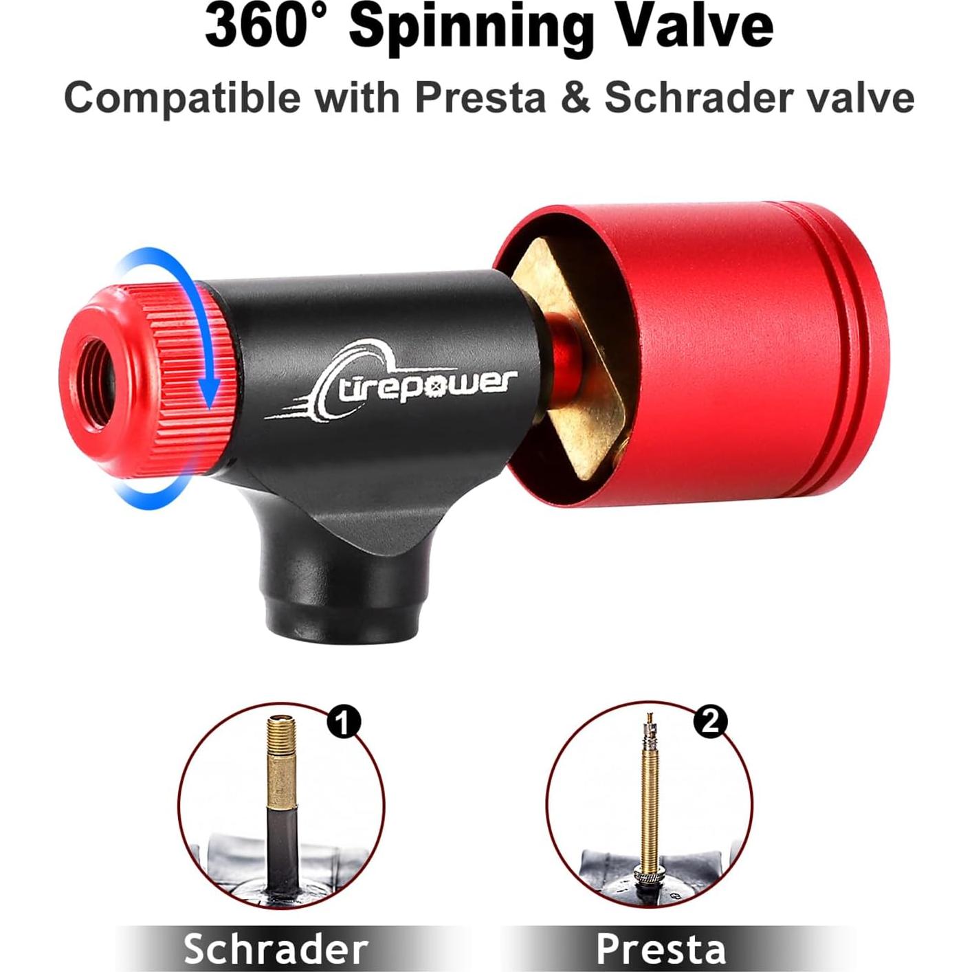 Inflador de Neumáticos CO2 Ctrepower con Manómetro 16g