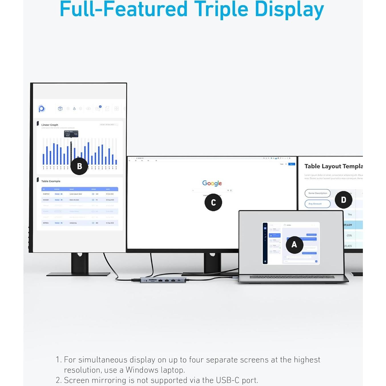 Hub USB-C Anker 14 en 1 Triple Pantalla 4K 100W