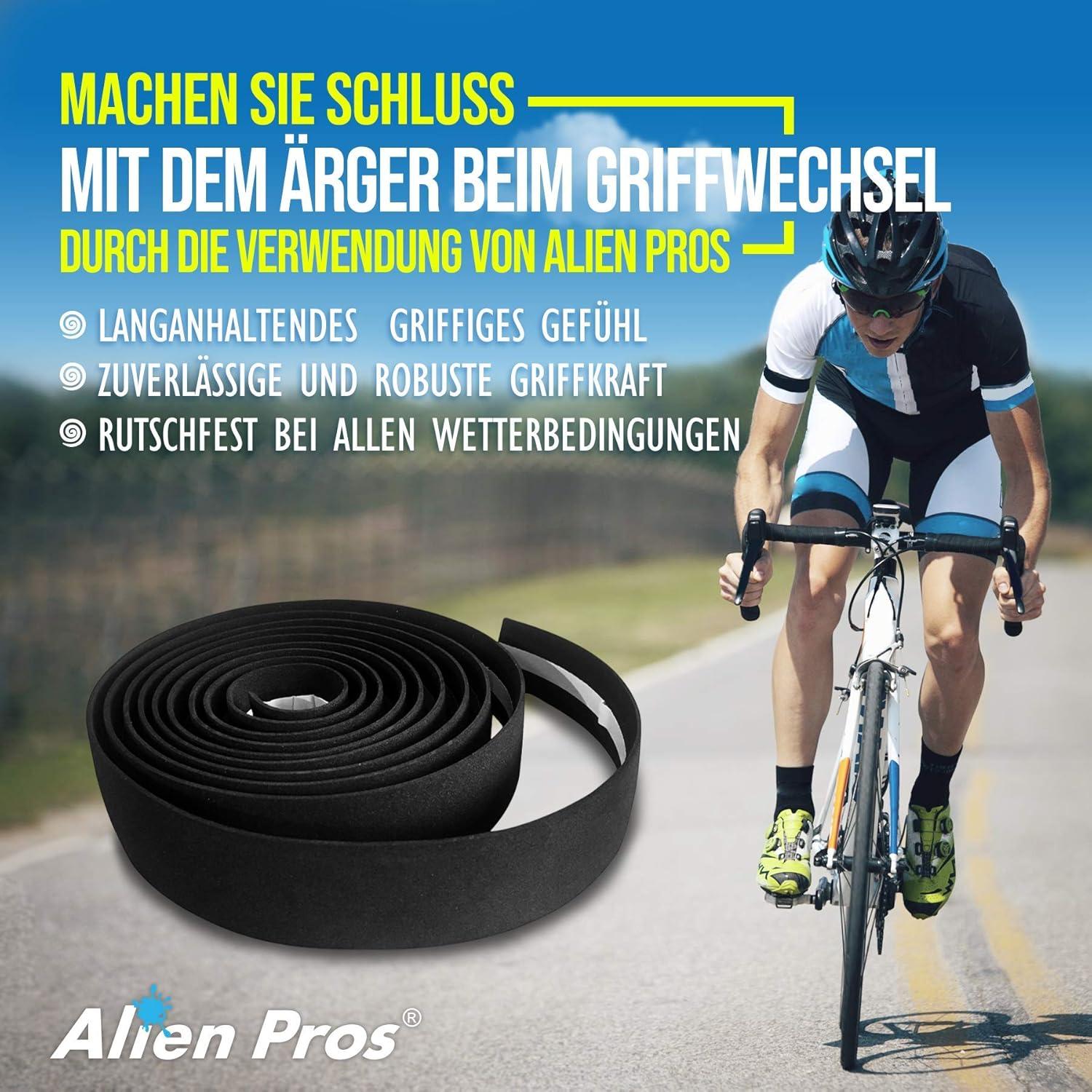 Cinta de Manillar de Bicicleta Alien Pros EVA - Juego de 2, Negra