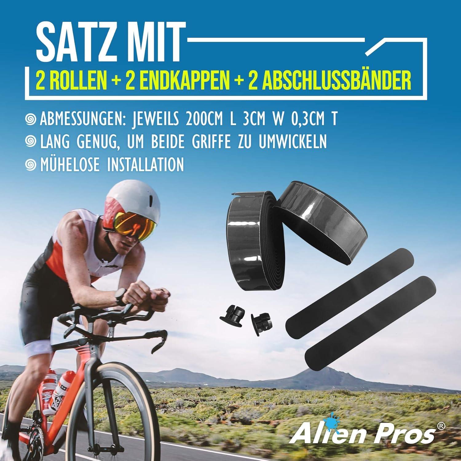 Cinta de Manillar de Bicicleta Alien Pros EVA - Juego de 2, Negra