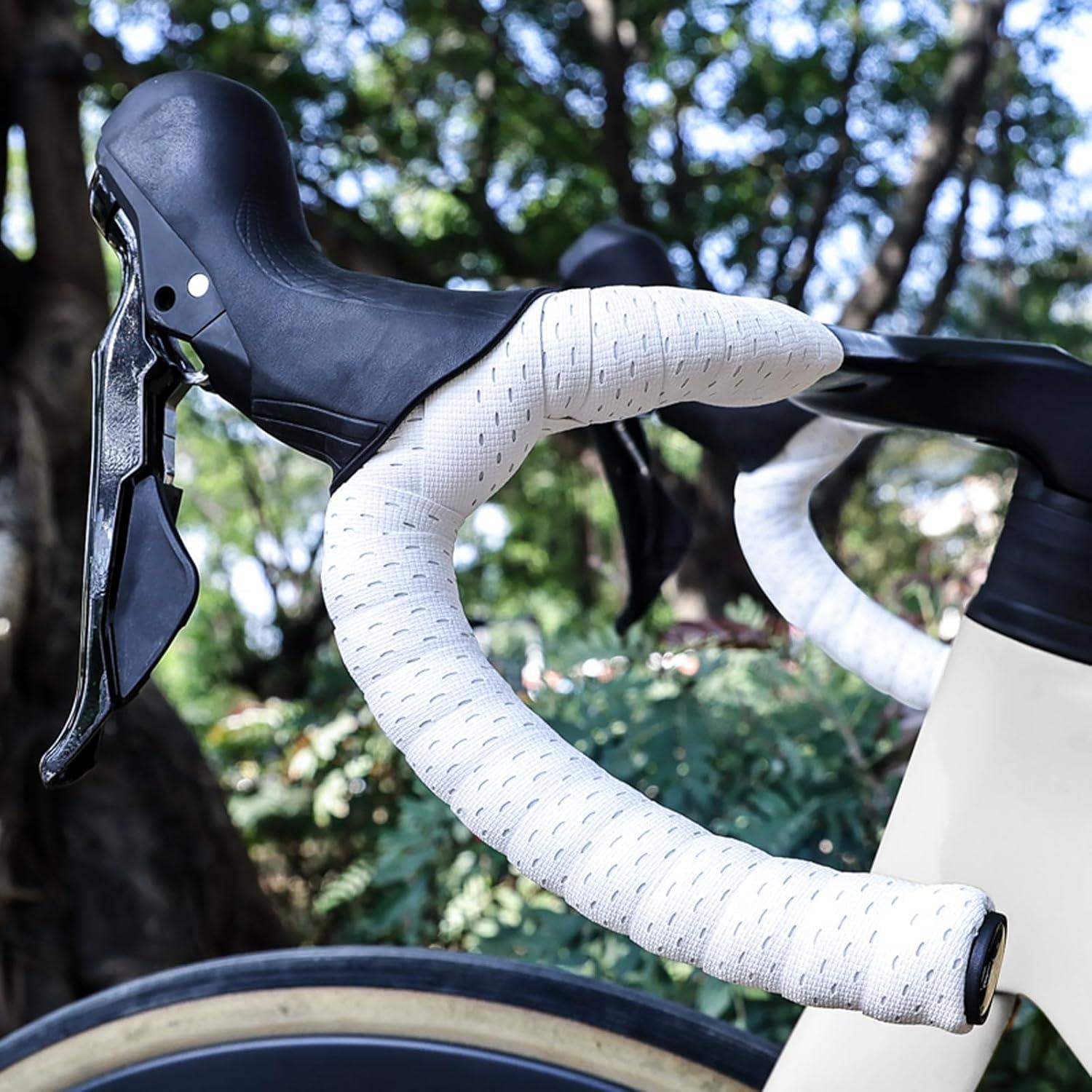 Cinta de Manillar de Bicicleta EVA SHANGWU Antideslizante Blanca - Juego de 2