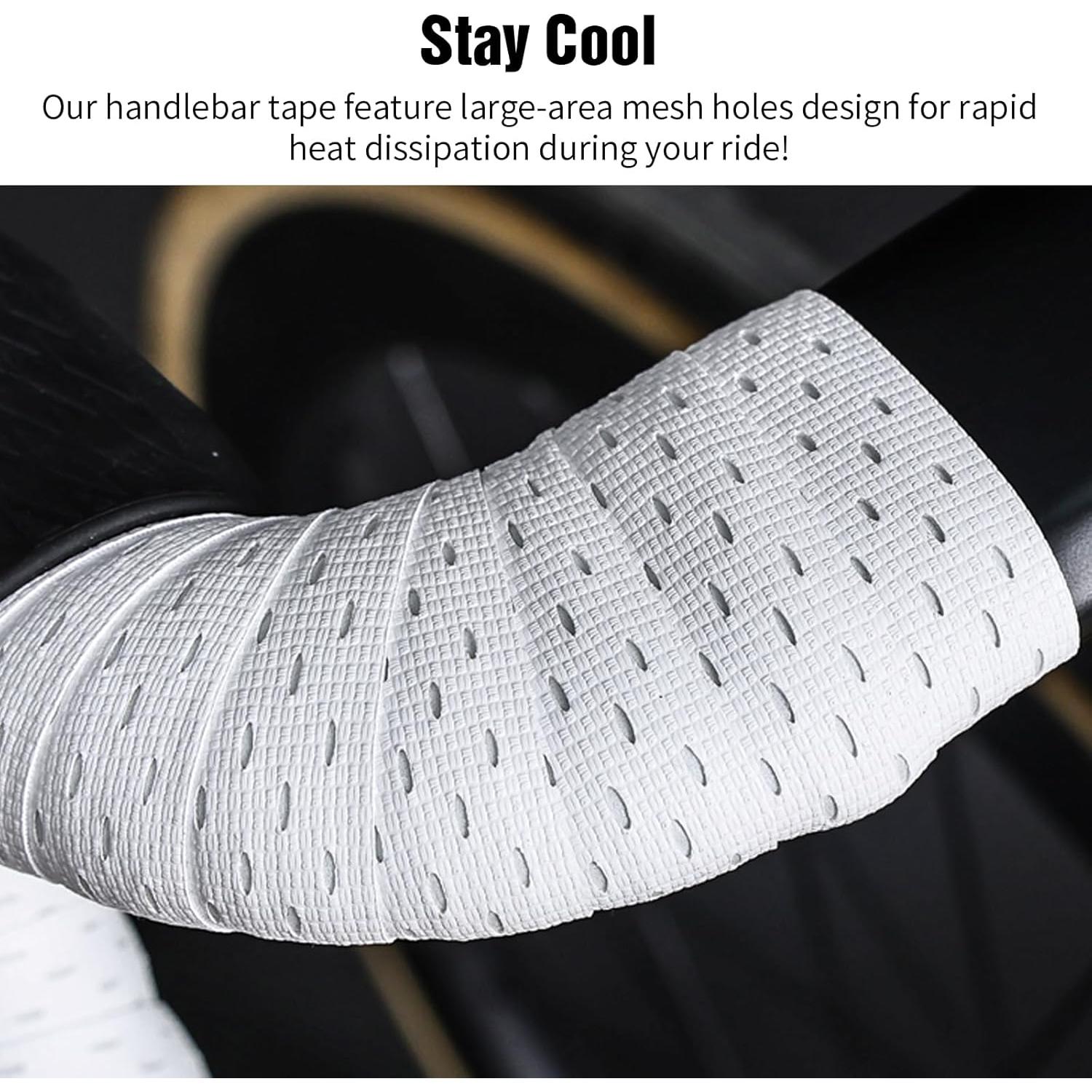 Cinta de Manillar de Bicicleta EVA SHANGWU Antideslizante Blanca - Juego de 2