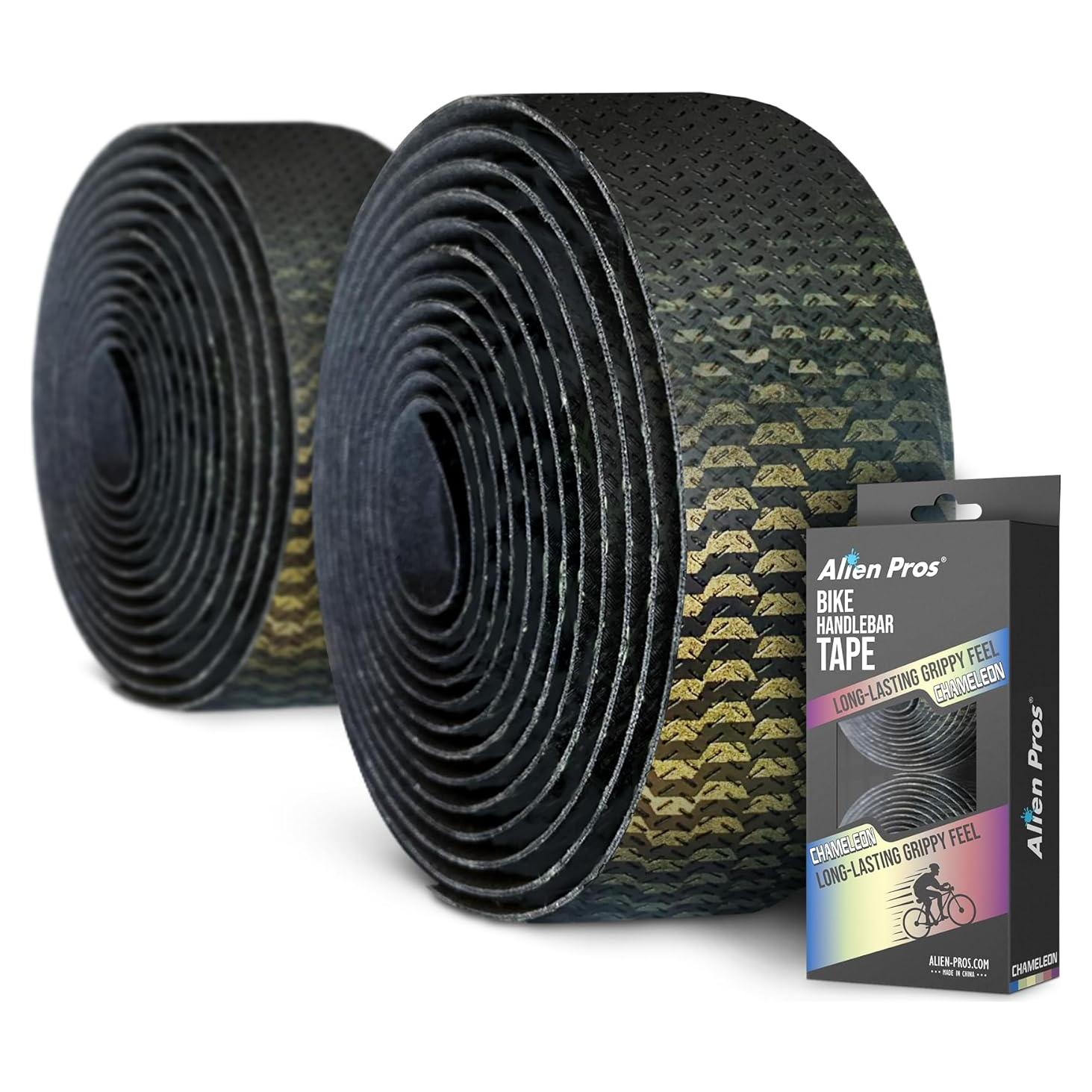 Cinta de Manillar de Bicicleta Alien Pros Chameleon Dorado - Juego de 2