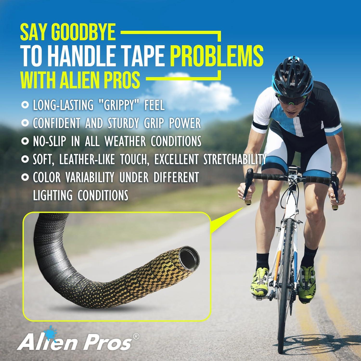 Cinta de Manillar de Bicicleta Alien Pros Chameleon Dorado - Juego de 2