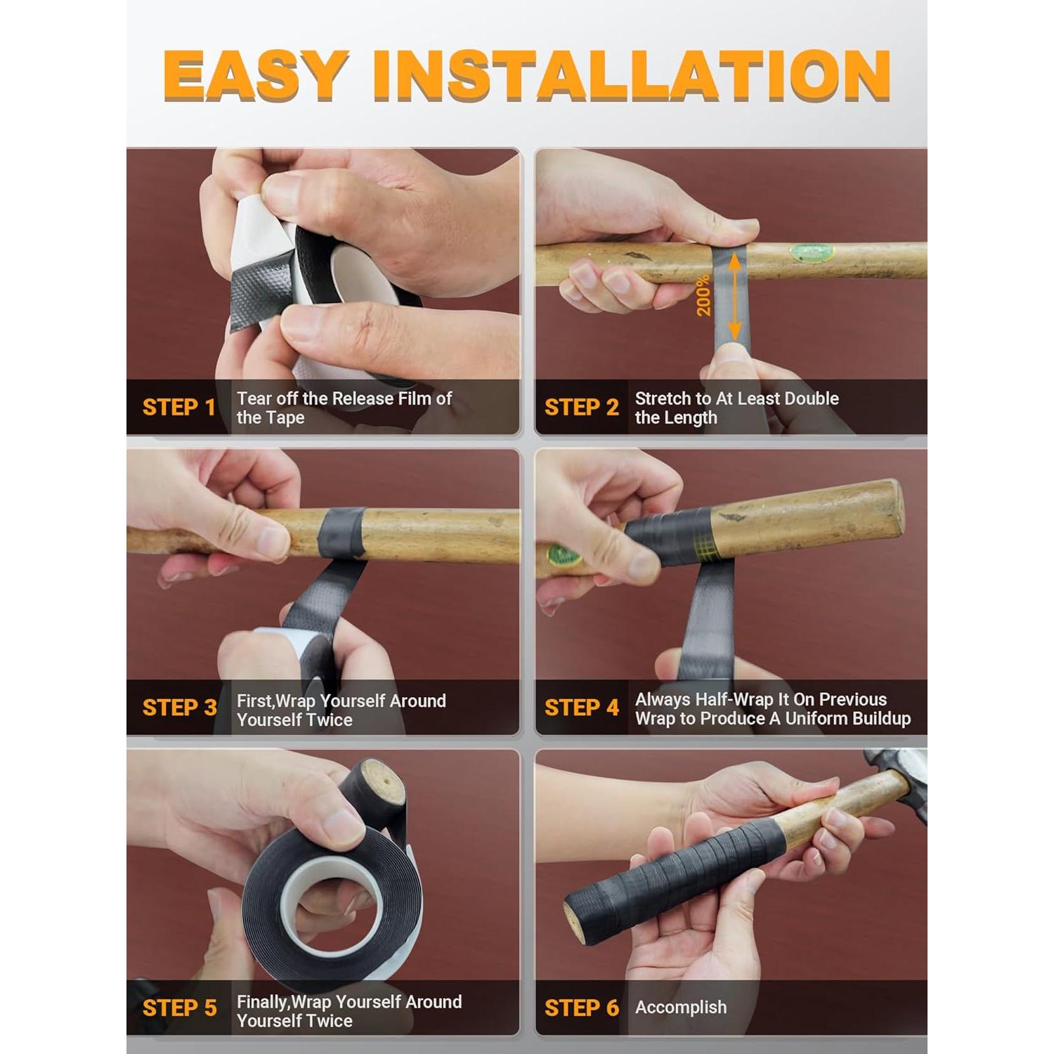 Cinta de auto-fusión SARDVISA 4.57 m antideslizante para herramientas