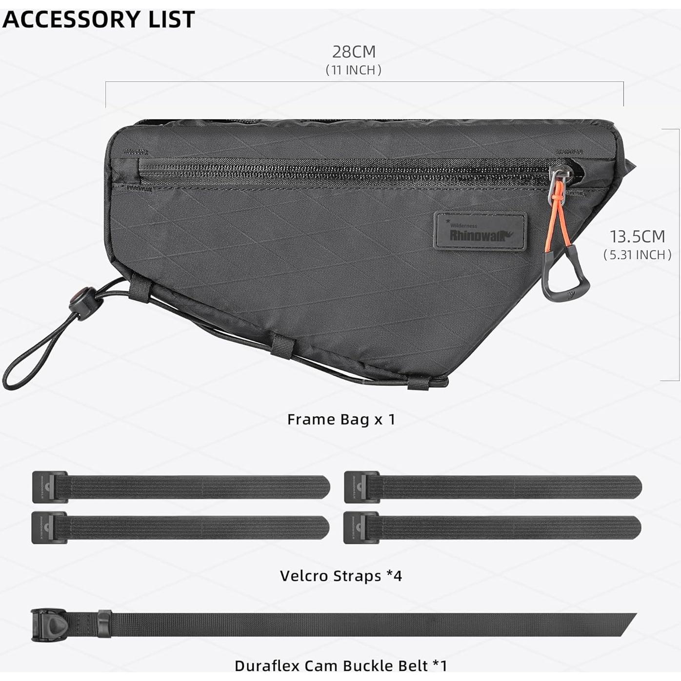 Bolsa de Marco Frontal Rhinowalk 1.7L Impermeable Nylon Negro