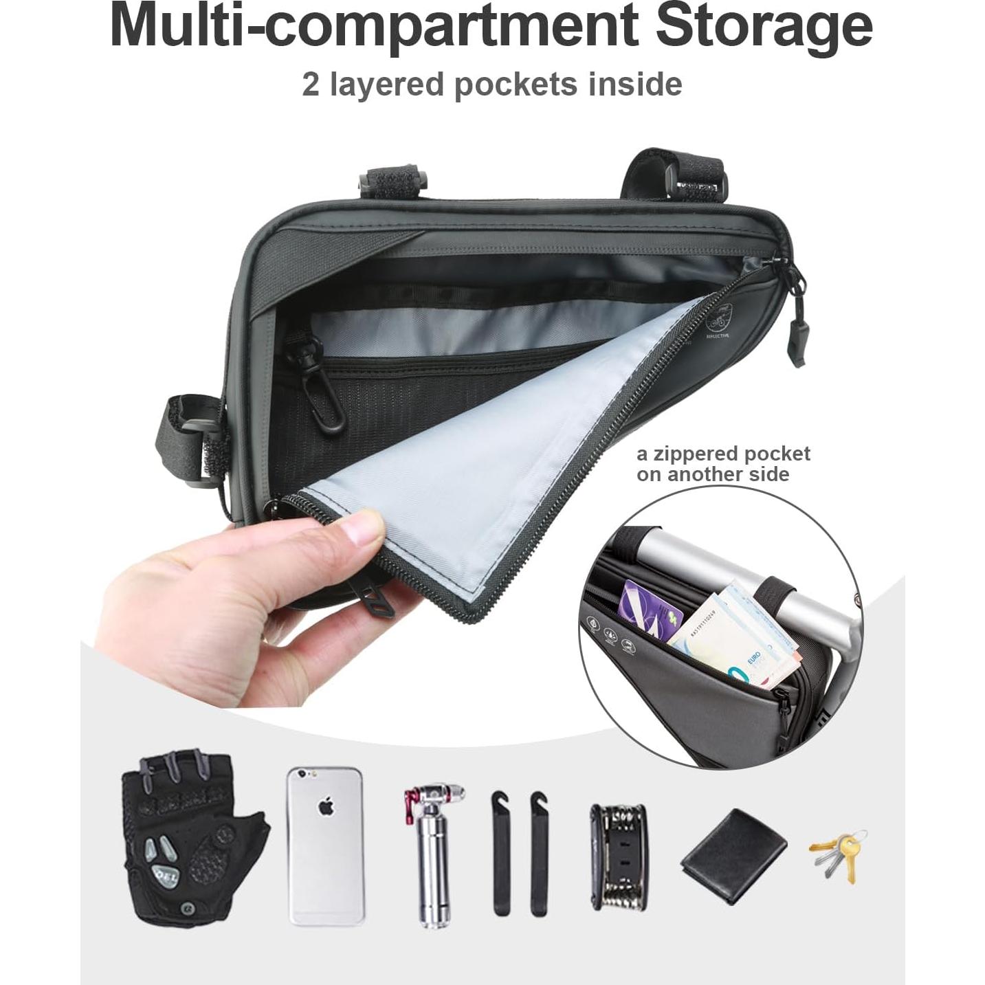 Bolsa Triangular para Marco de Bicicleta Danuosie 2L Impermeable