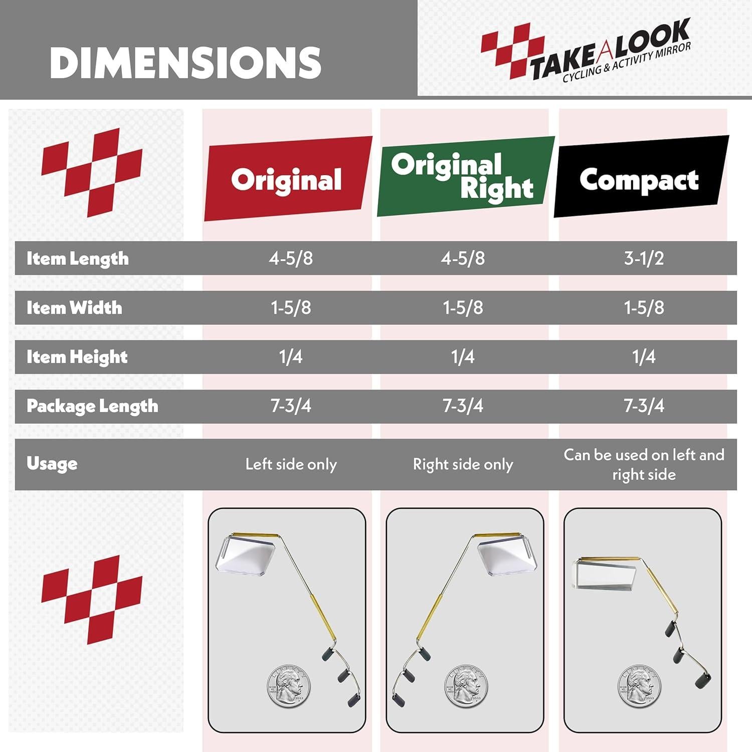 Espejo Retrovisor Compacto Take A Look para Ciclismo