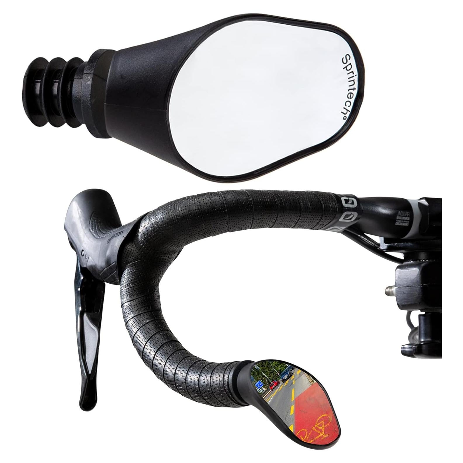 Espejo Convexo para Bicicleta Sprintech XL Negro - Montaje en Manillar