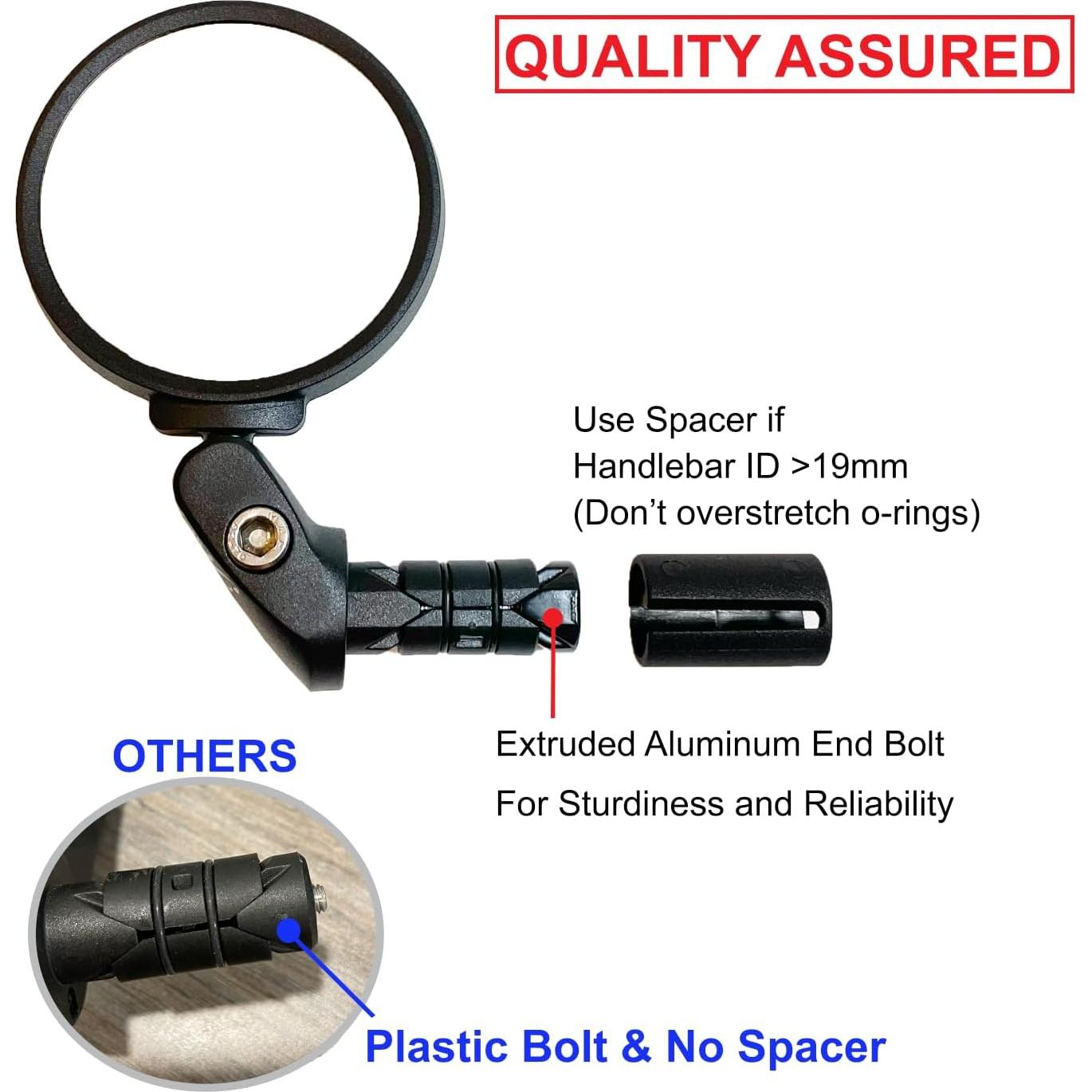 Espejo de Bicicleta Hafny HF-MR083 Ajustable 62mm Negro