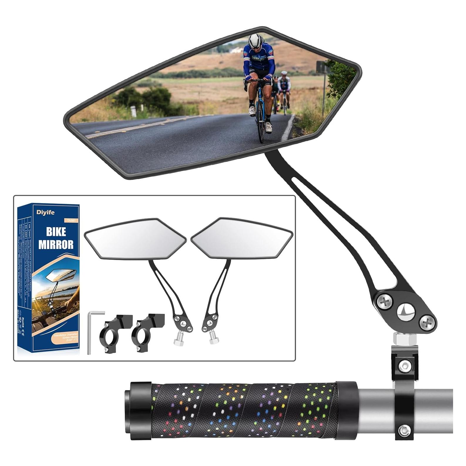 Espejos Retrovisores de Bicicleta Diyife 2 Pcs Ajustables HD