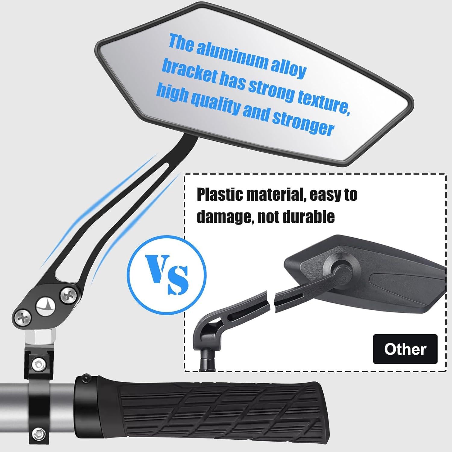 Espejos Retrovisores de Bicicleta Diyife 2 Pcs Ajustables HD