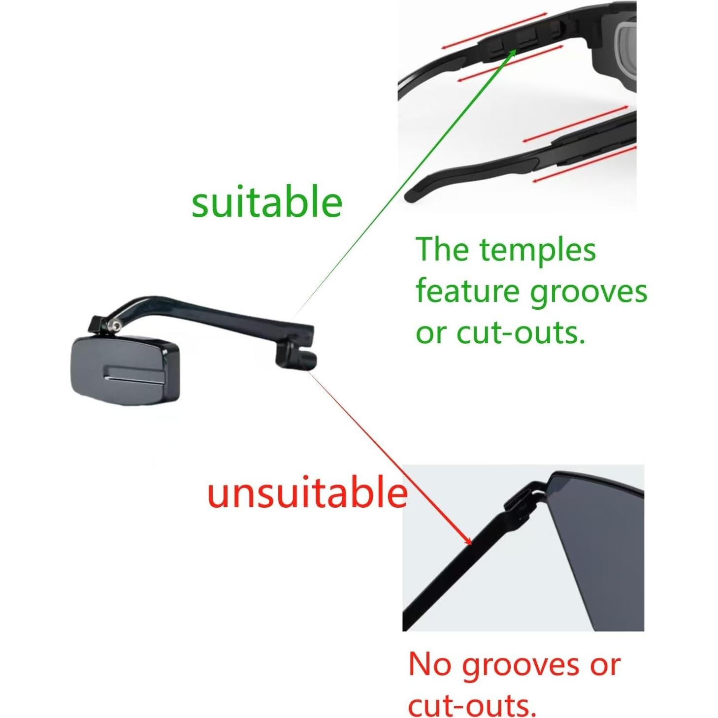 Espejo Retrovisor para Gafas de Ciclismo Genérico Ajustable 360°