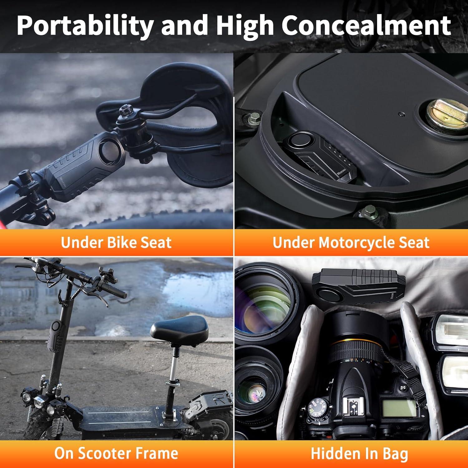 Alarma Inalámbrica para Bicicleta WSDCAM 113dB Recargable IP65