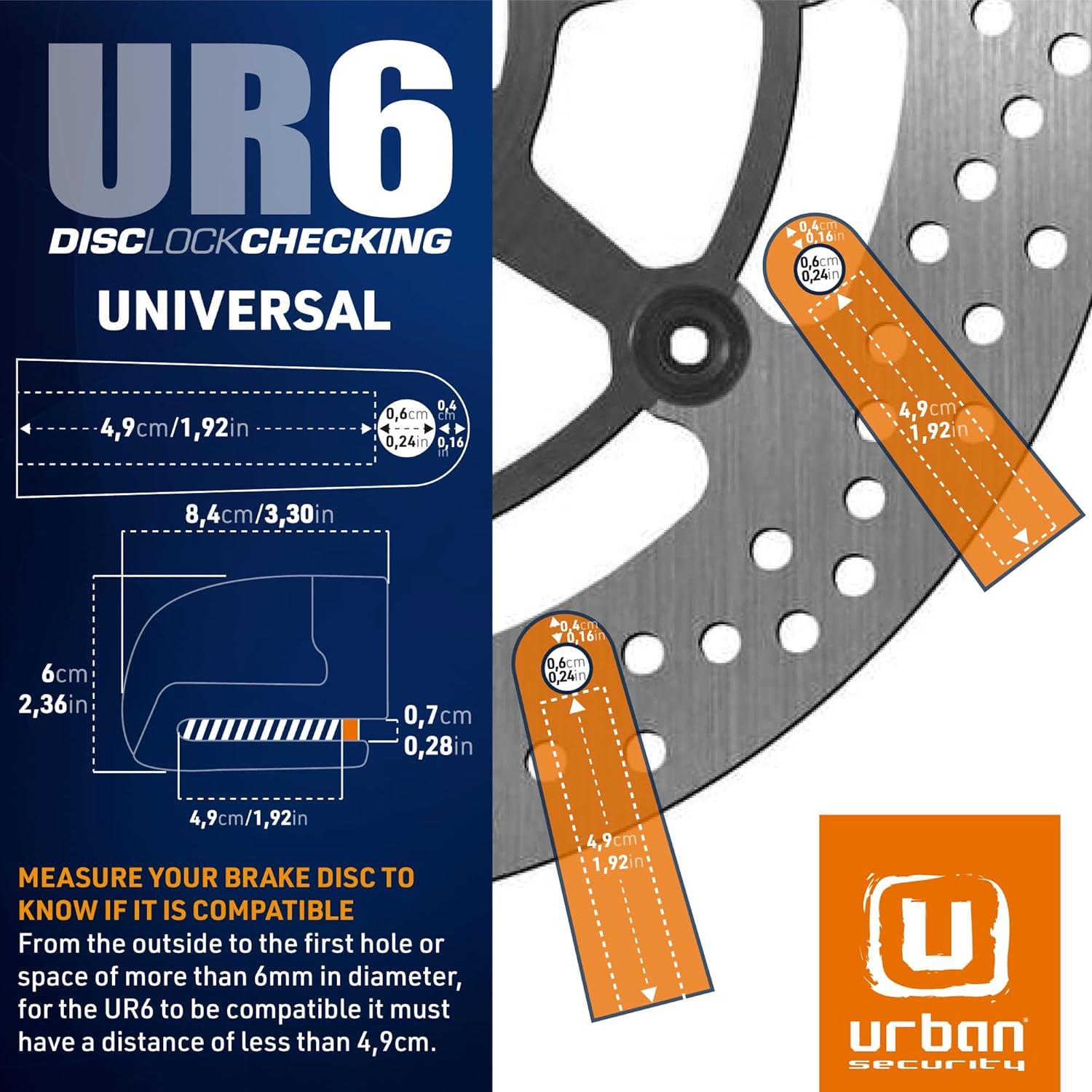Cerradura de Disco URBAN UR6 con Alarma 120db Impermeable