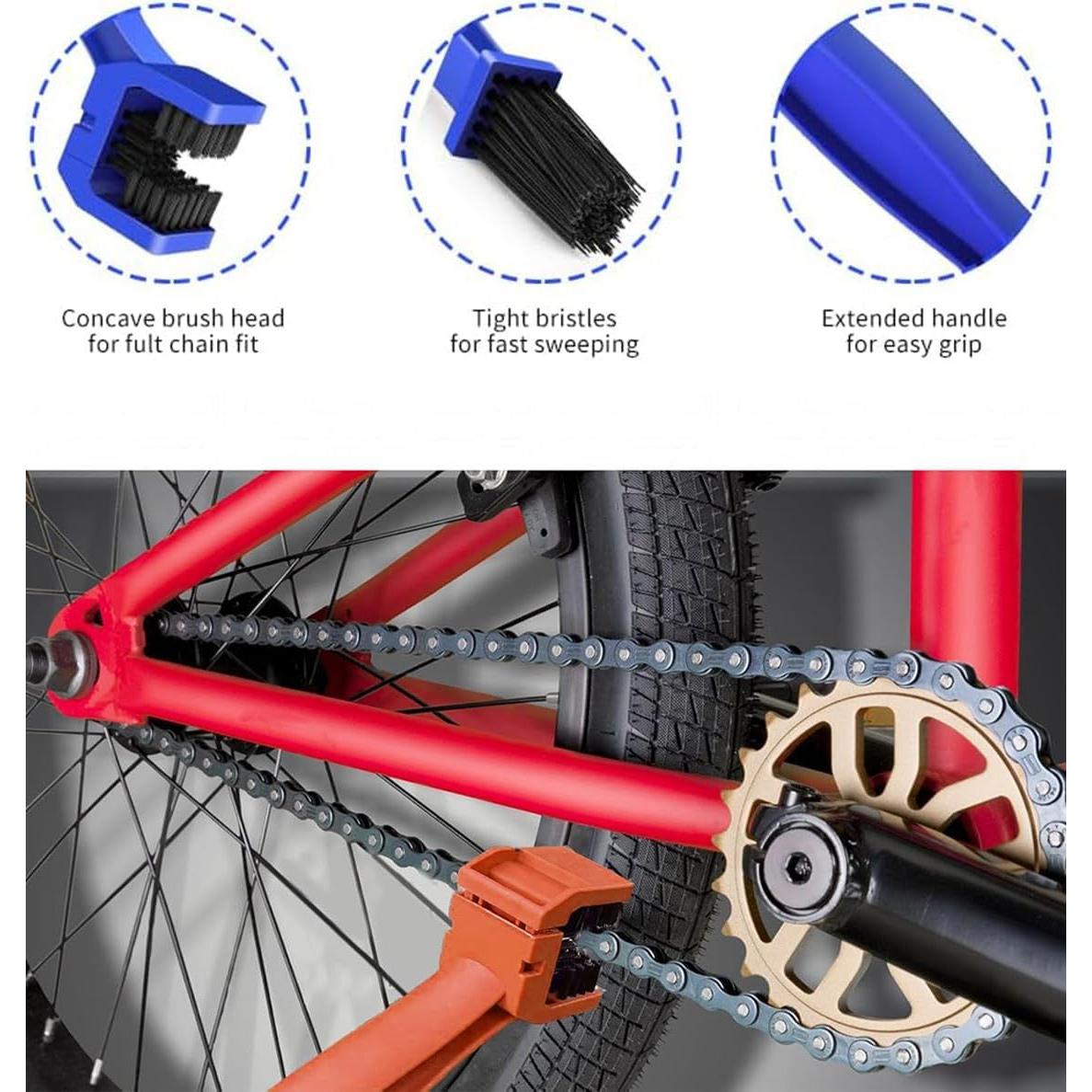 Kit de Limpieza de Cadena de Bicicleta Angjiny 5 Piezas