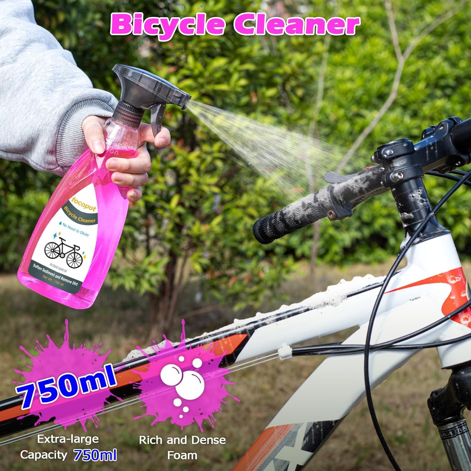 Kit de Limpieza de Bicicleta Focopot 12 Piezas - Limpiador, Lubricante y Cepillos