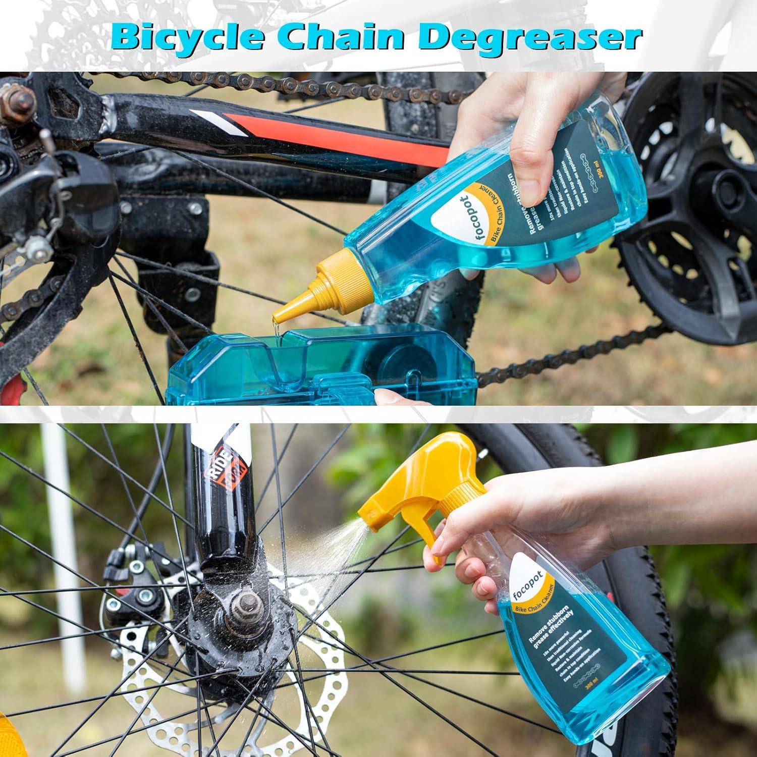 Kit de Limpieza de Bicicleta Focopot 12 Piezas - Limpiador, Lubricante y Cepillos