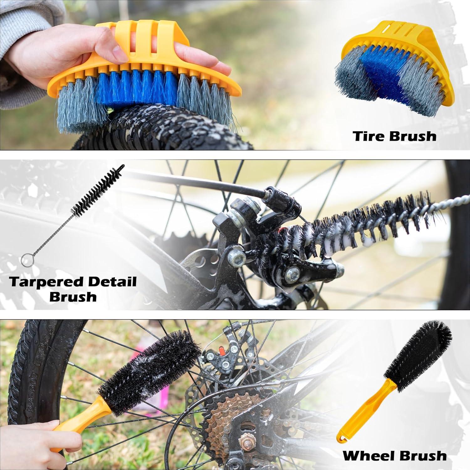 Kit de Limpieza de Bicicleta Focopot 12 Piezas - Limpiador, Lubricante y Cepillos