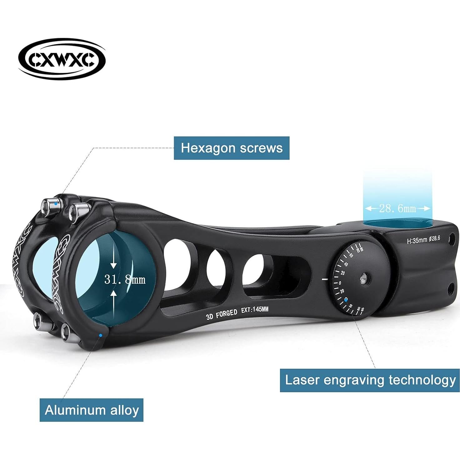 Vástago Ajustable MTB CXWXC 31.8mm 145mm - Elevador Manillar