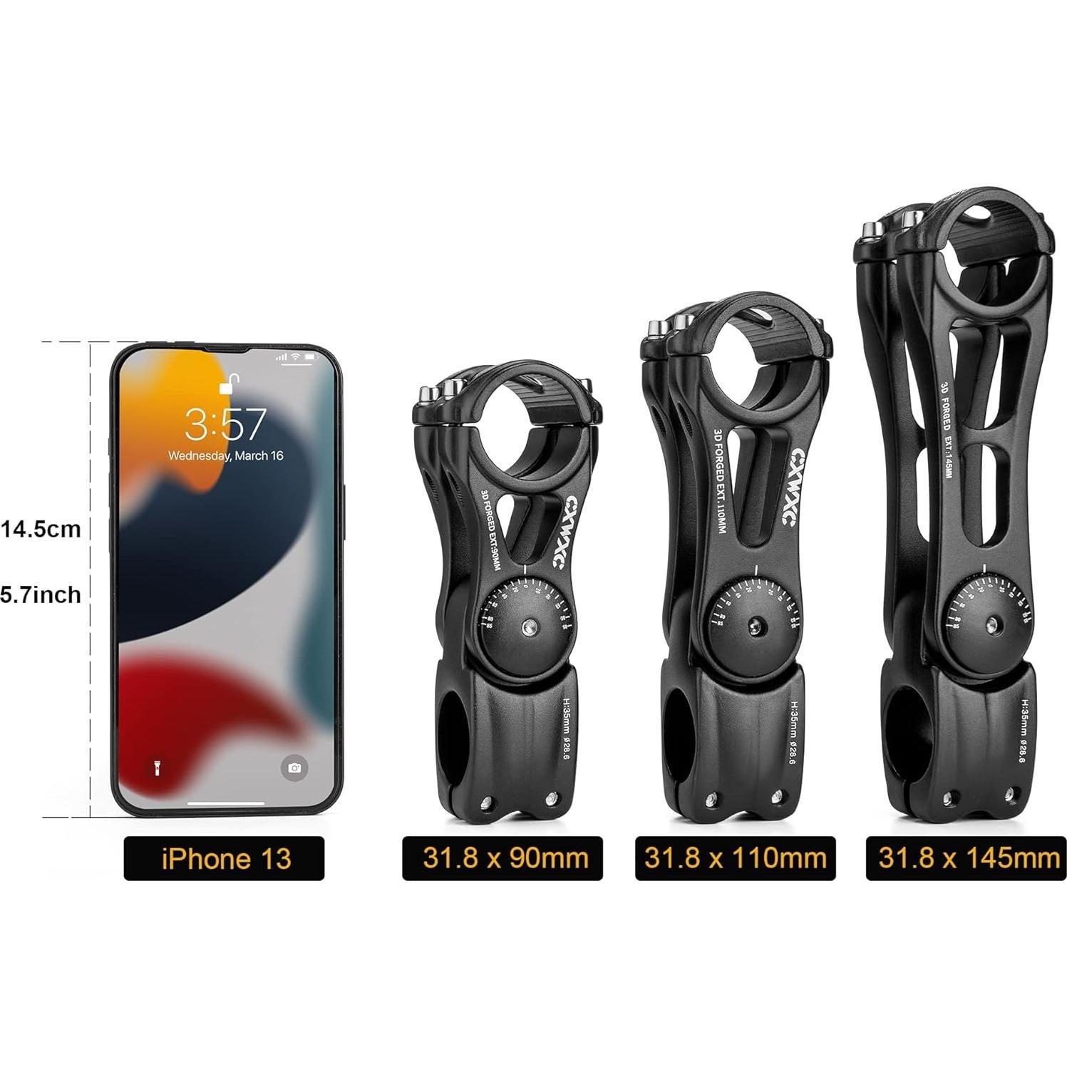 Vástago Ajustable MTB CXWXC 31.8mm 145mm - Elevador Manillar