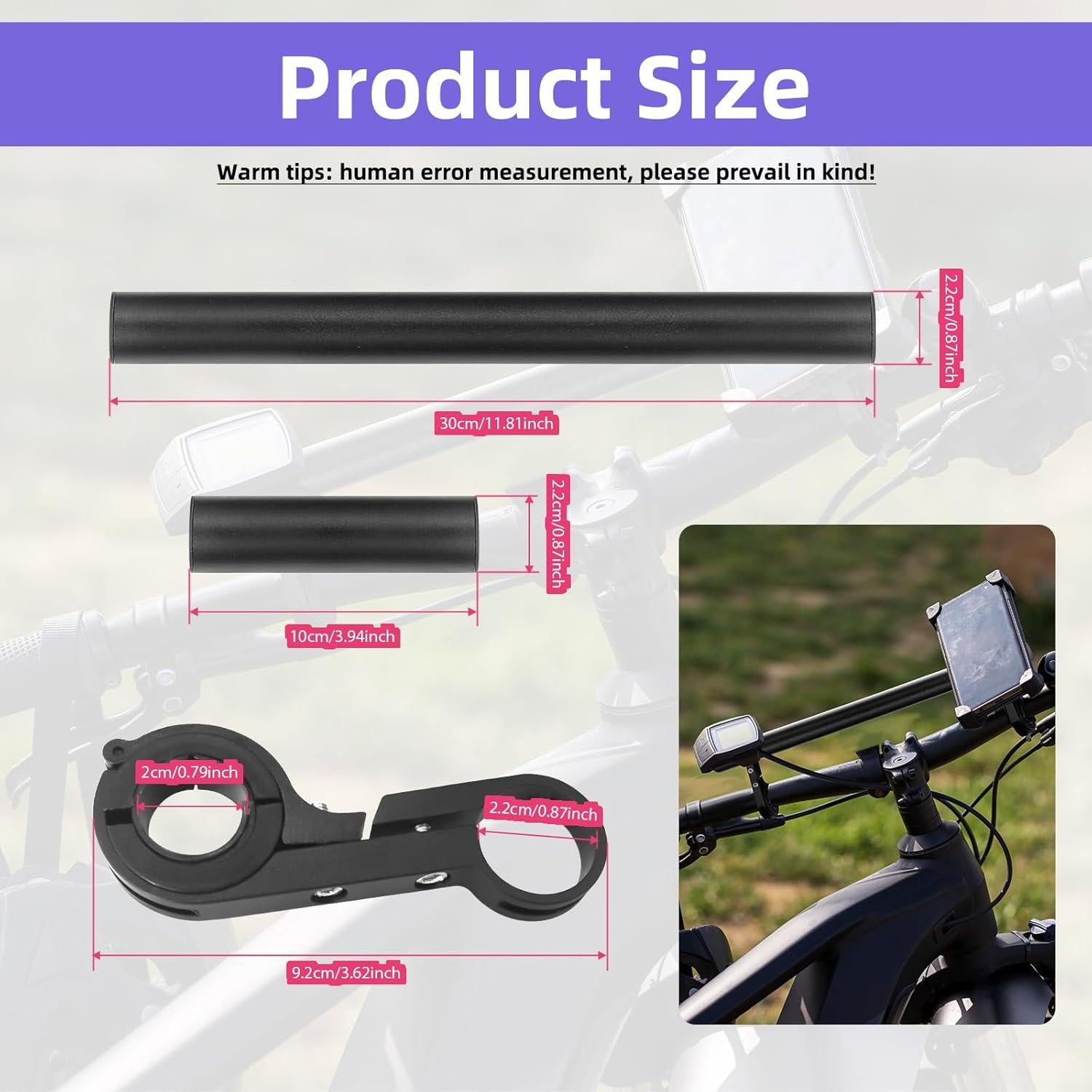 Extensor de Manillar de Bicicleta LJZP 10cm y 30cm Aluminio