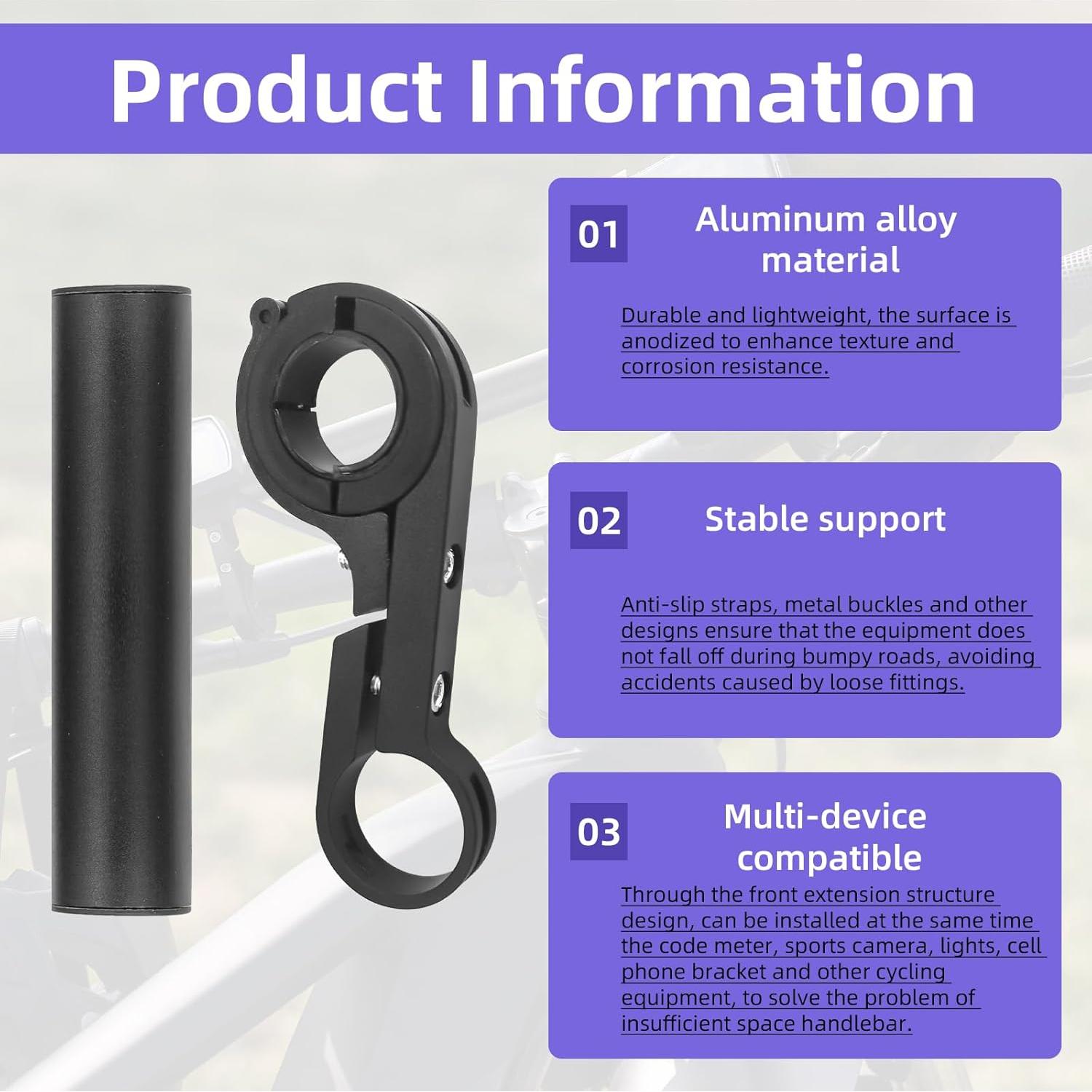 Extensor de Manillar de Bicicleta LJZP 10cm y 30cm Aluminio