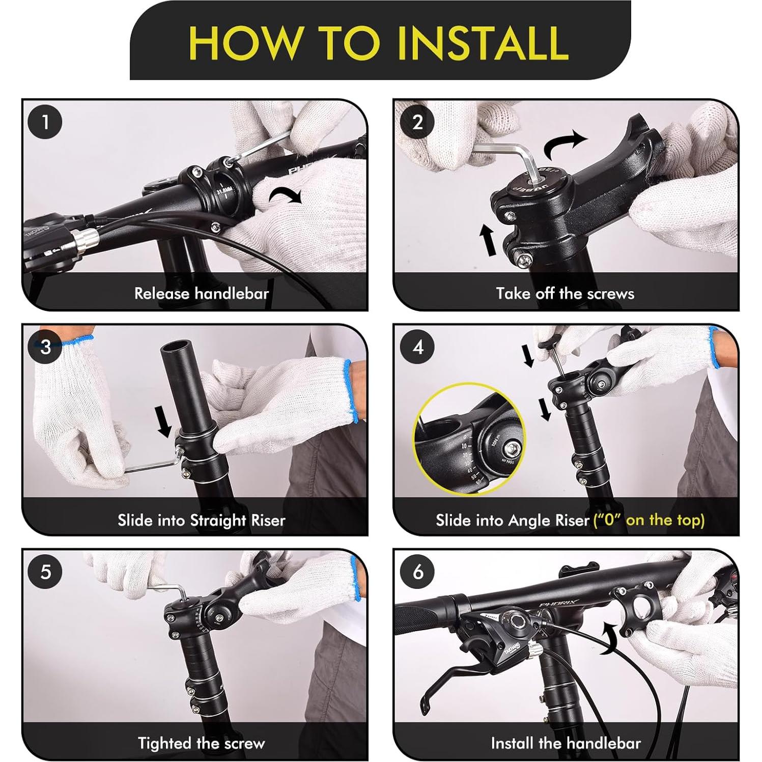 Elevador de Manillar Ajustable COTOUXKER 31.8mm 0-60°