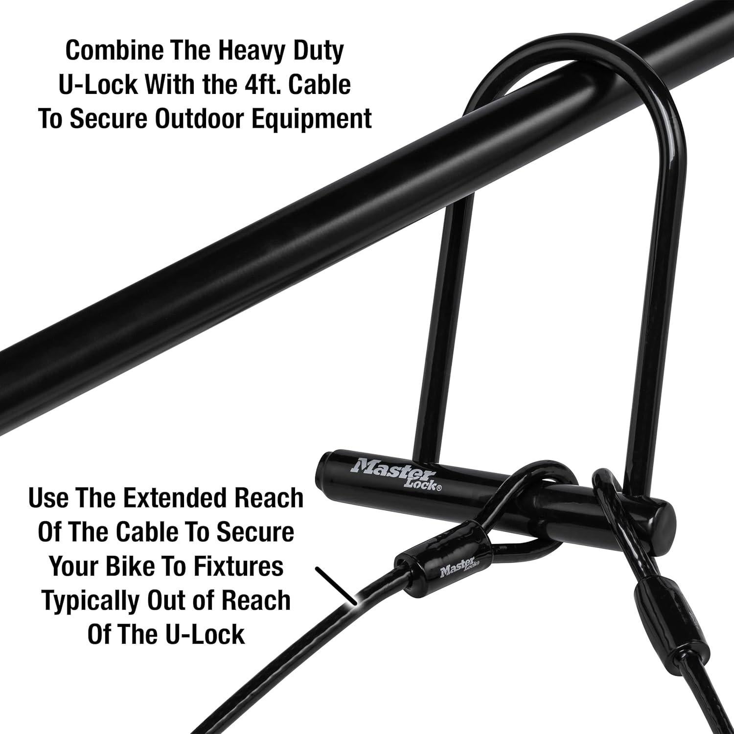 Candado U para Bicicleta Master Lock 8385D con Cable 1.3kg