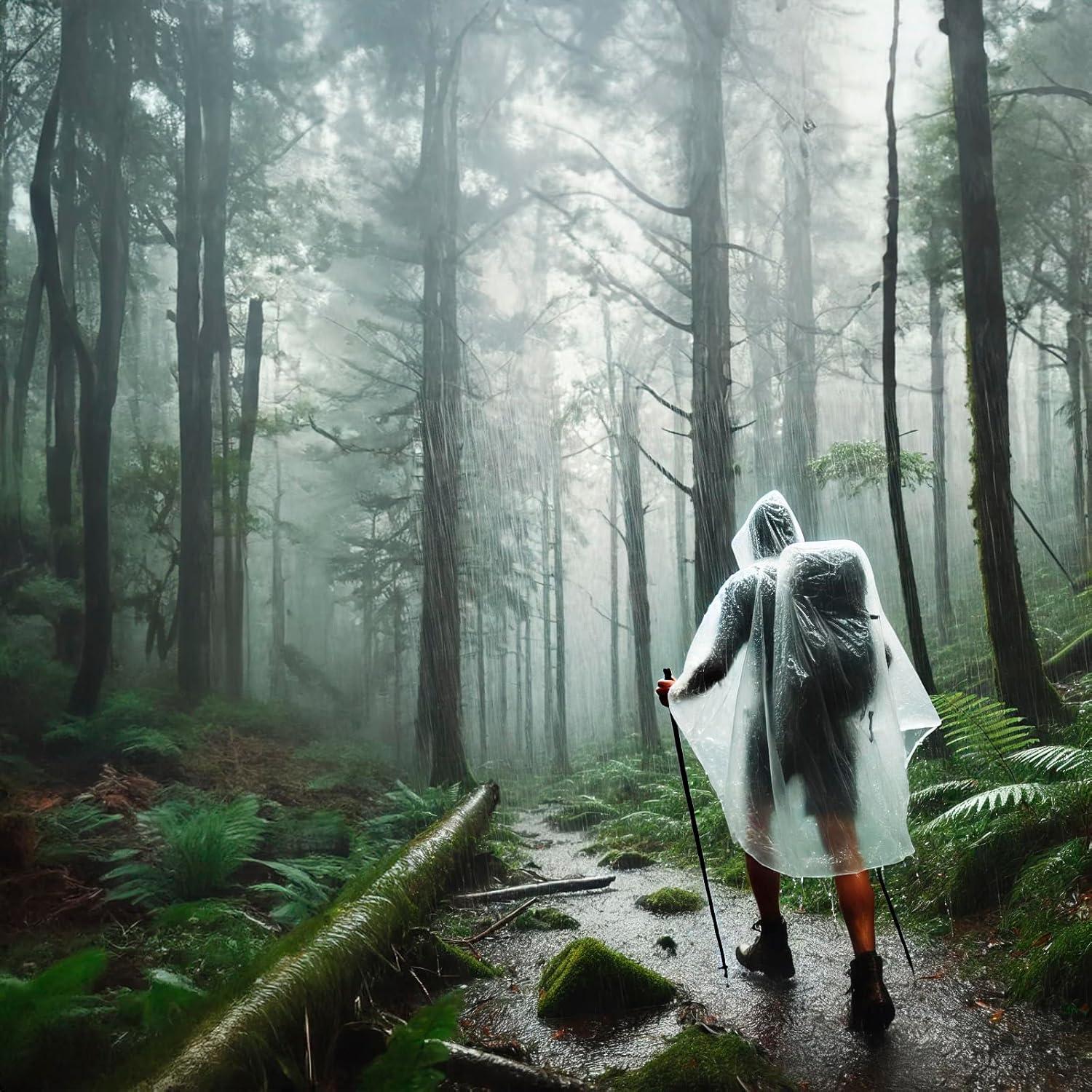 Ponchos de Lluvia Desechables ZENO - Pack de 4 Adultos Transparentes