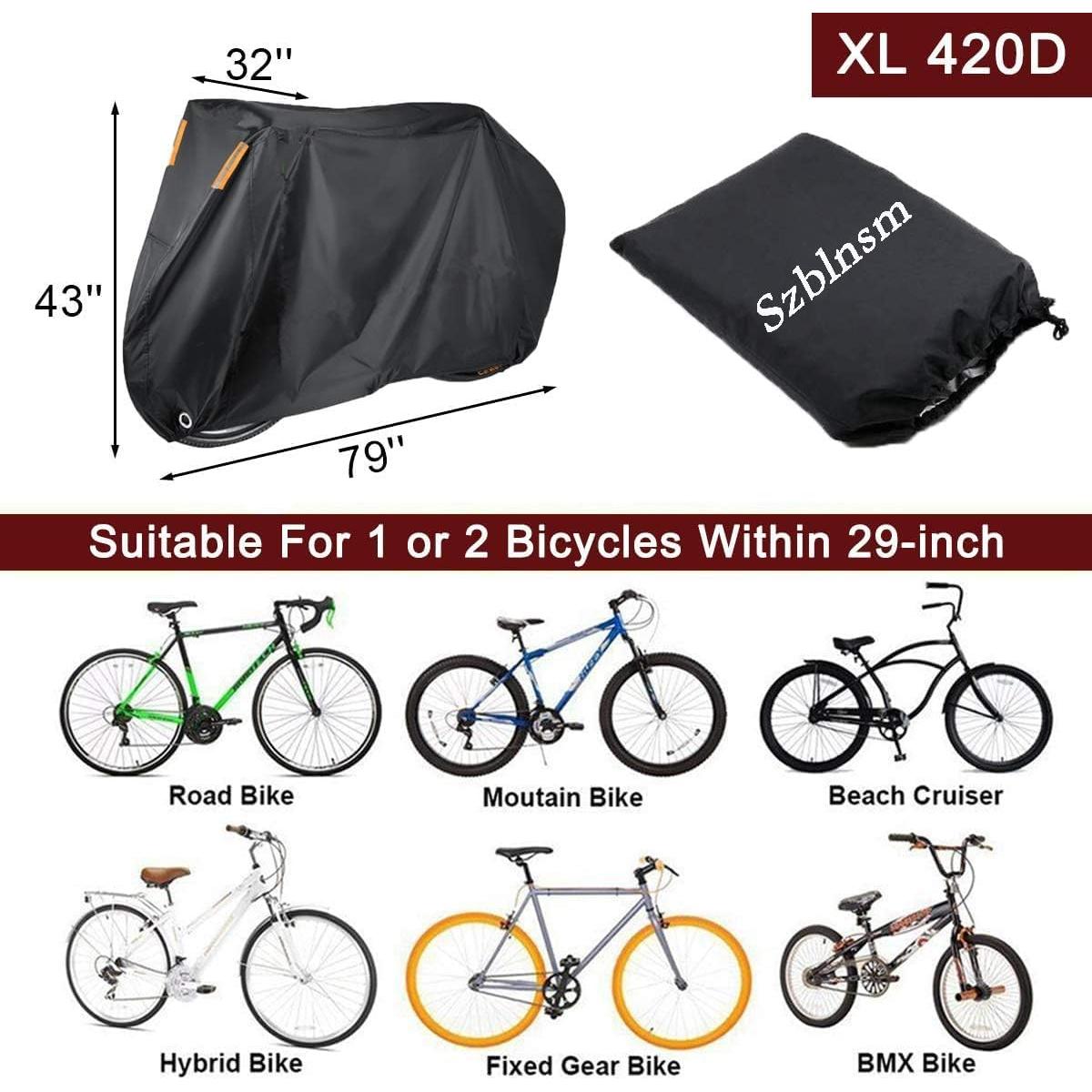 Funda Impermeable para Bicicleta Szblnsm XL 420D para 1 o 2 Bicicletas