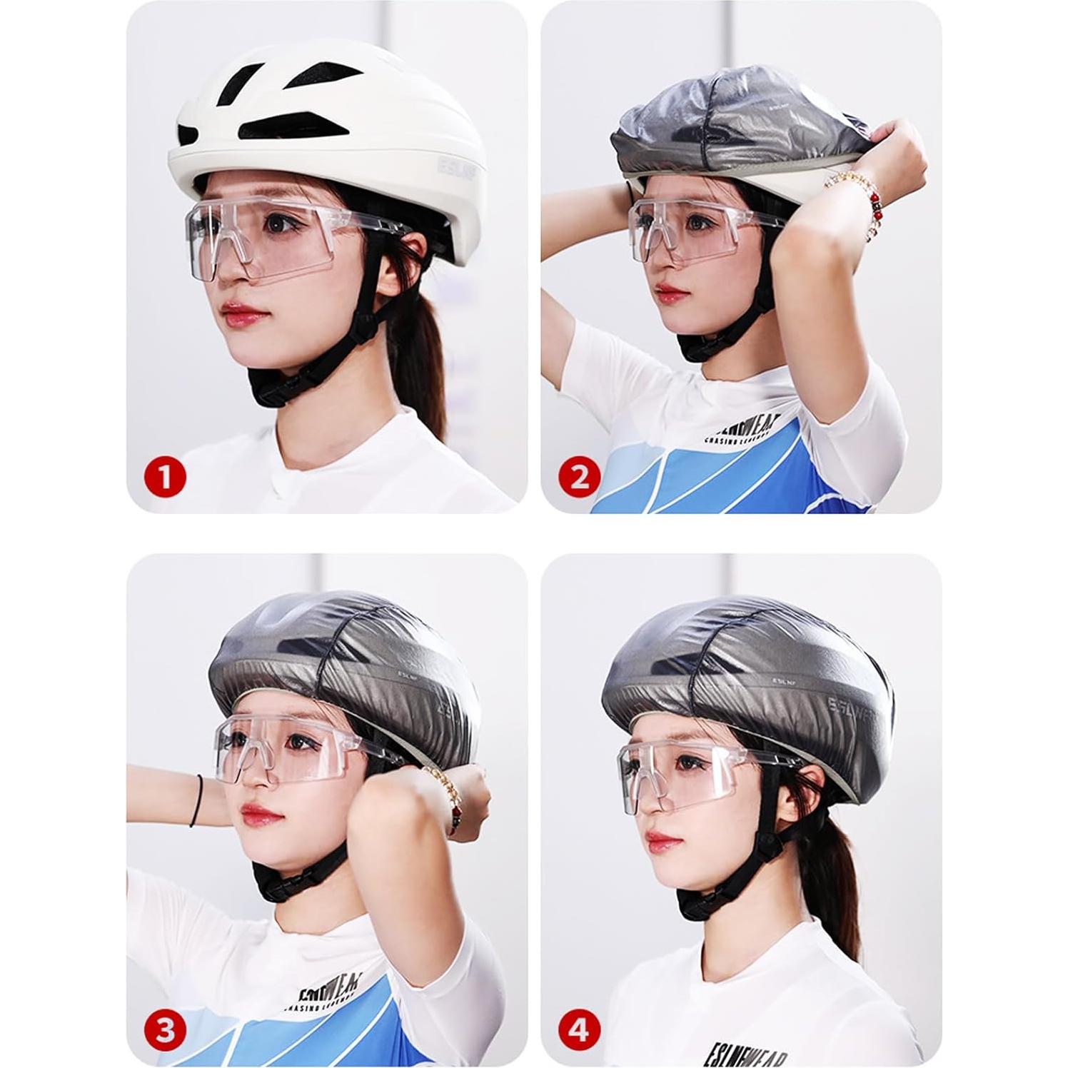 Cubierta Impermeable para Casco de Ciclismo CHENSHUO Gris