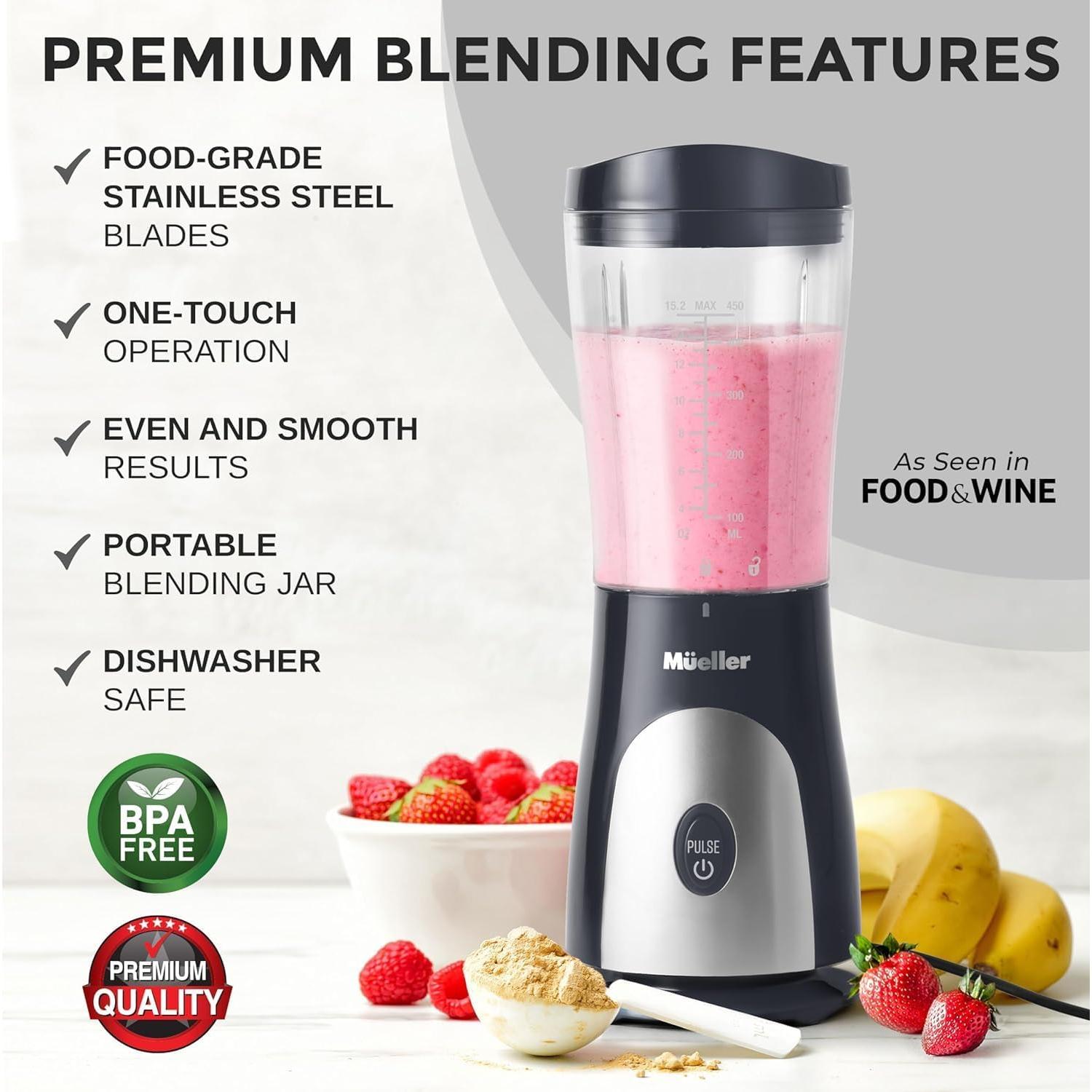 Mezclador de Batidos Mueller PB-2200 Gris 0.89kg 15oz Portátil