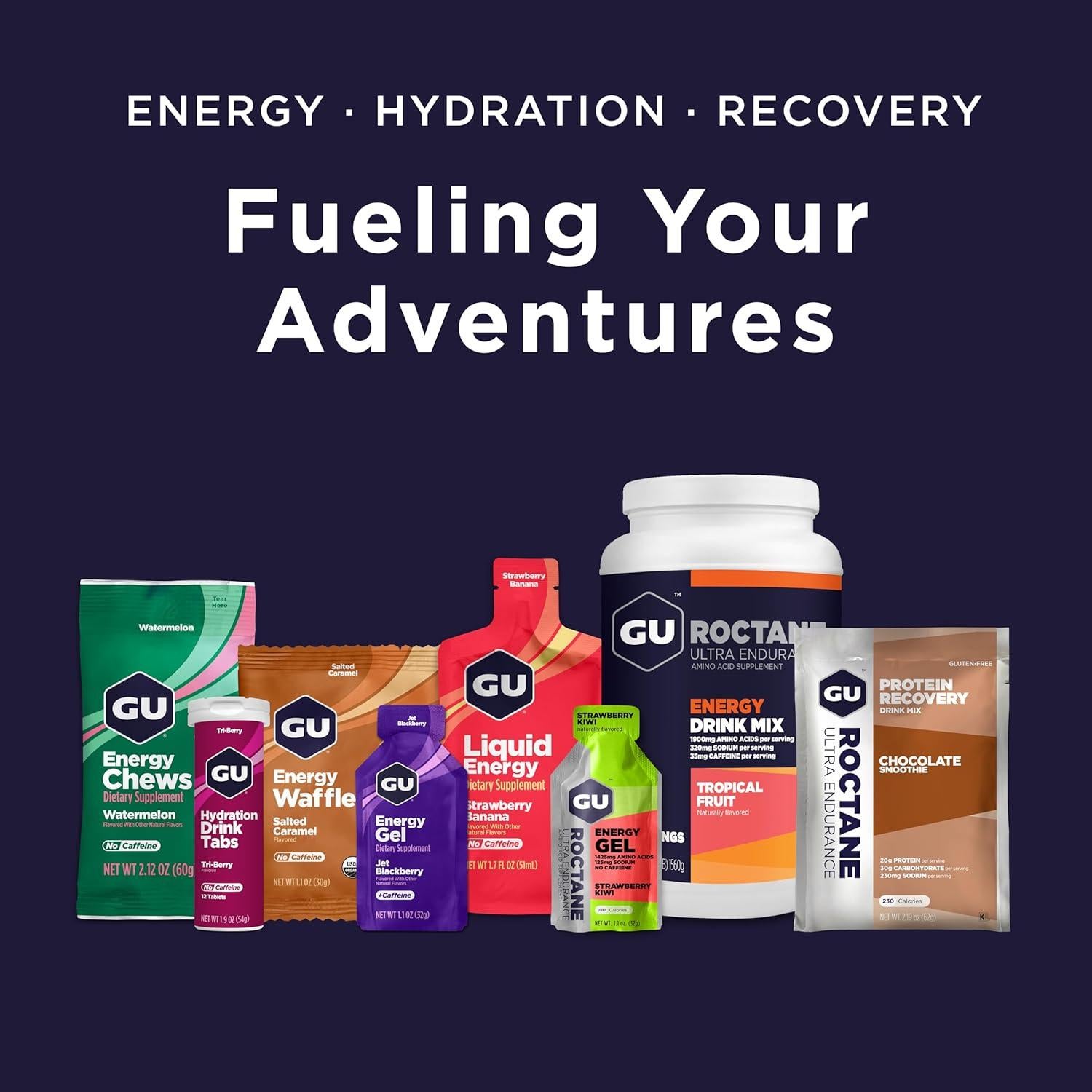 Gel Energético Ultra Resistencia GU Roctane - 24 Unidades Vegano