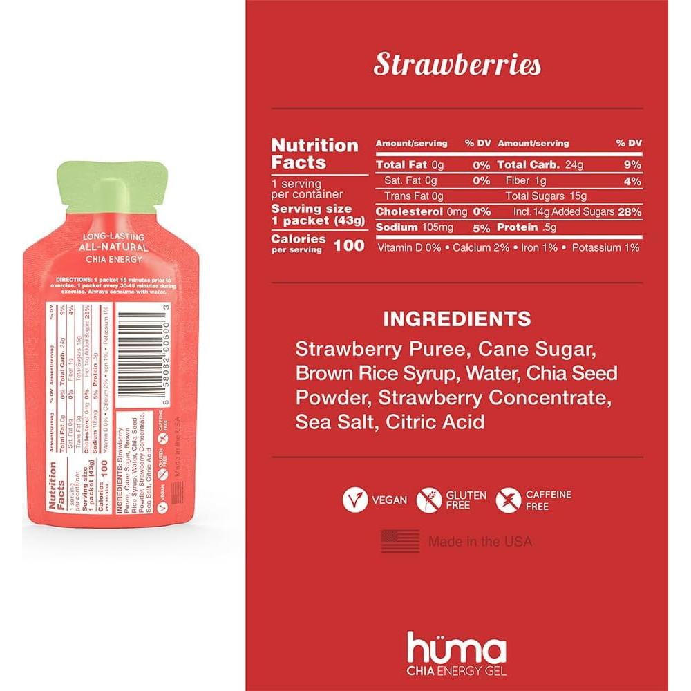 Huma Gel Energético Natural - Paquete de Variedad 12 Geles