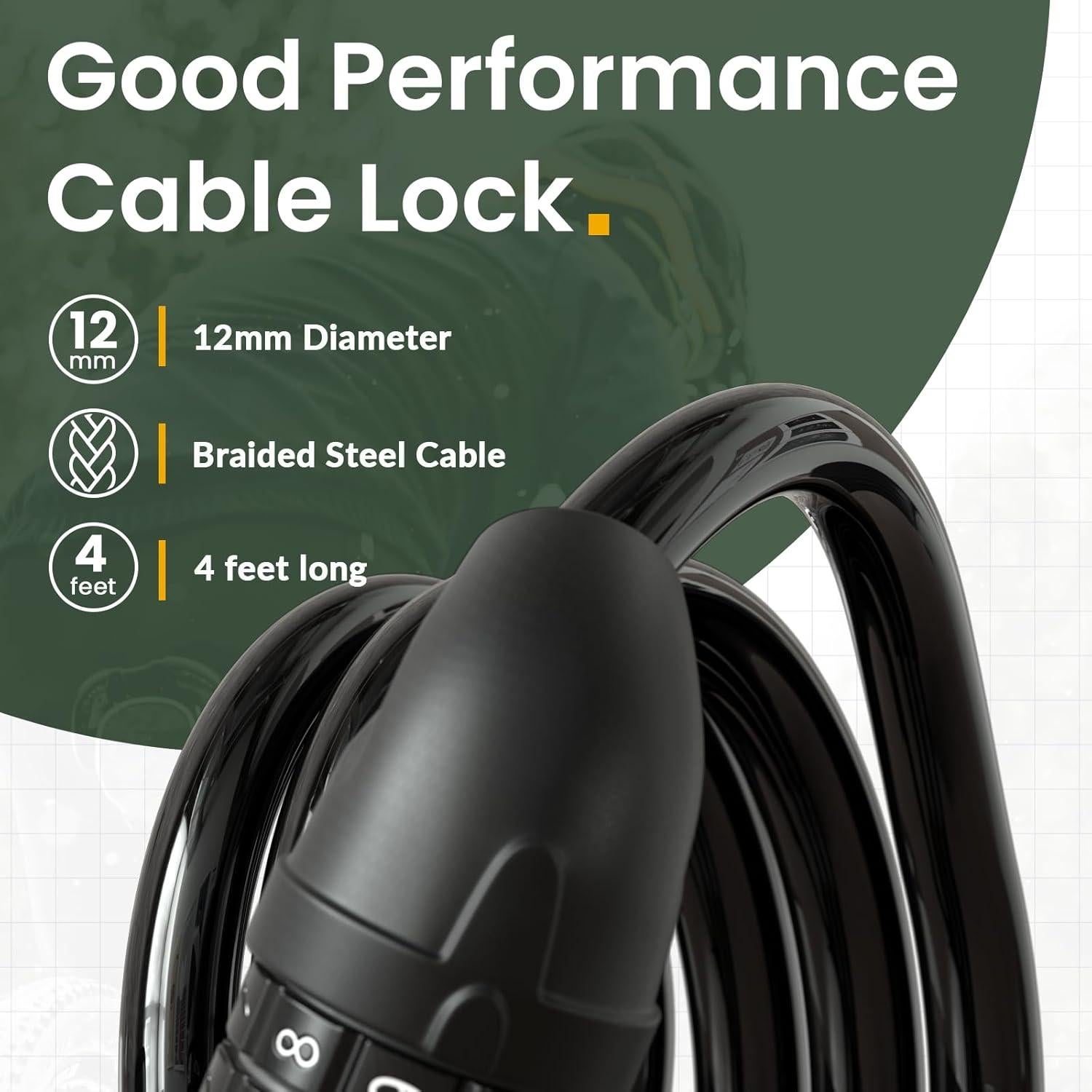 Candado de Cable Titanker 1.22m con Combinación Resettable