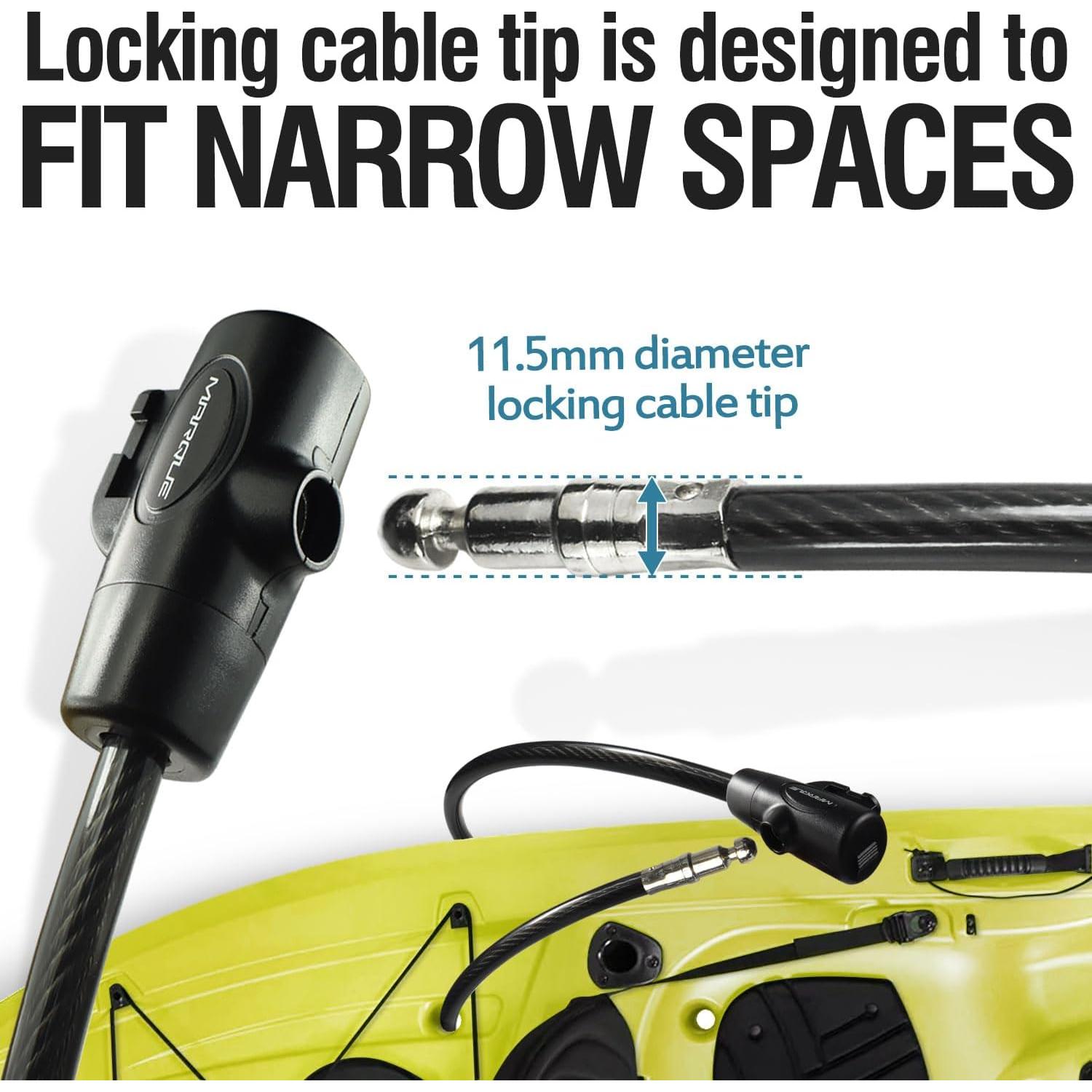 Candado de Cable MARQUE 2.13m con Llave - Seguridad Bicicleta