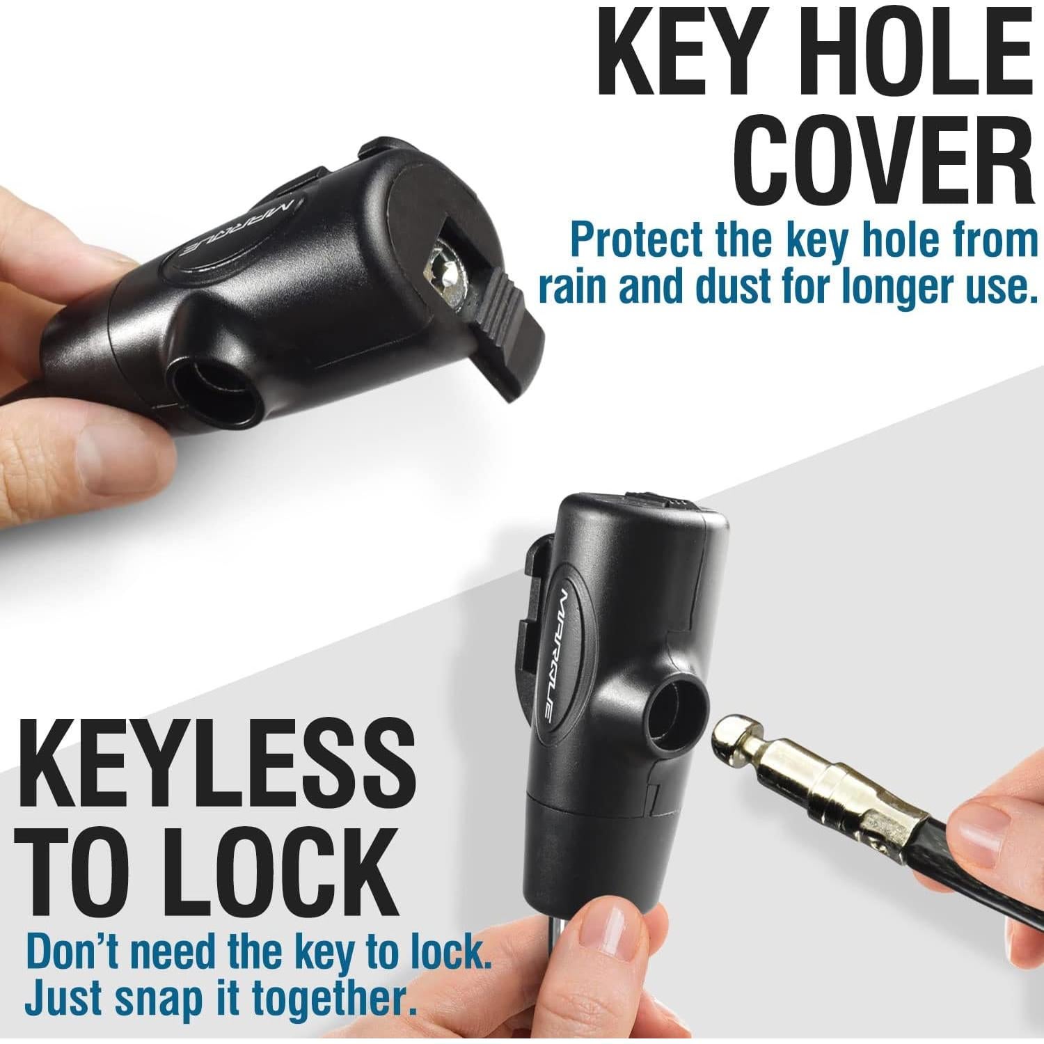 Candado de Cable MARQUE 2.13m con Llave - Seguridad Bicicleta