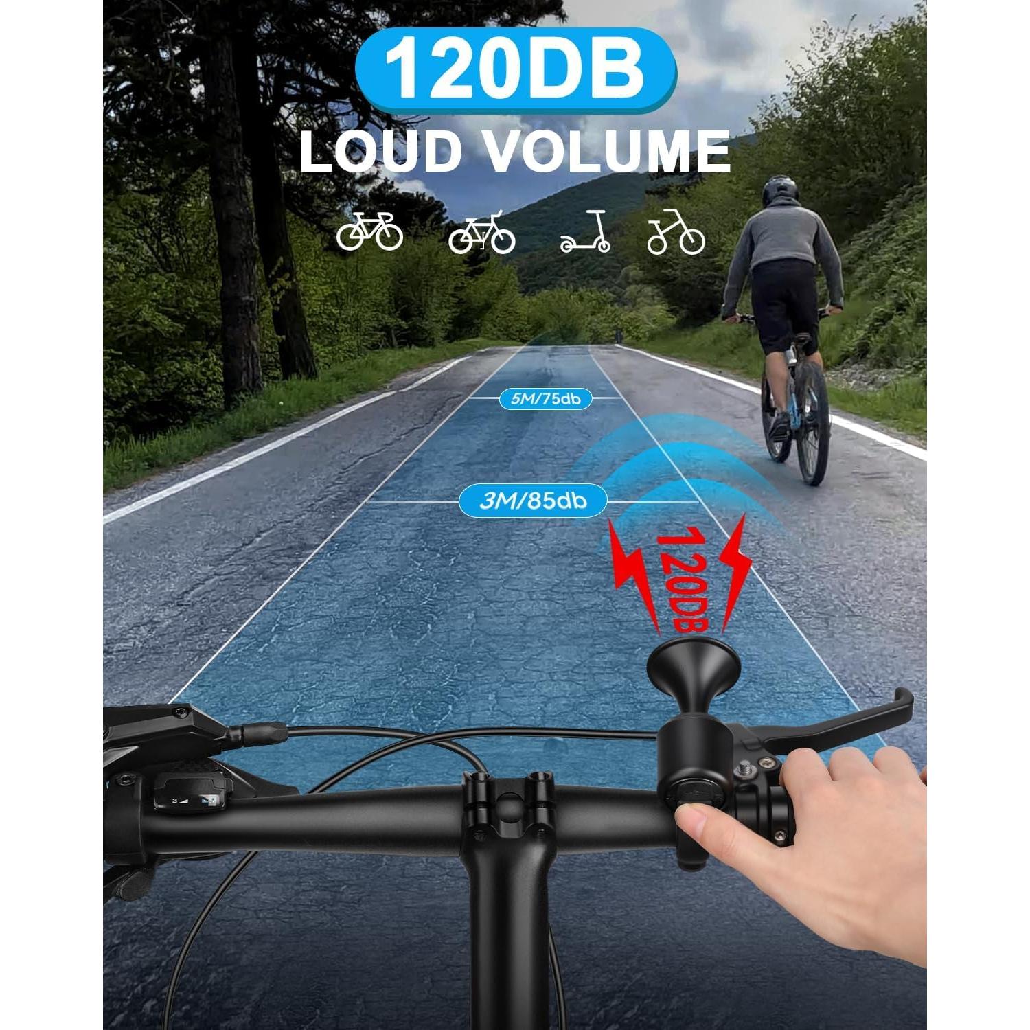 Bocina de Bicicleta Eléctrica POWVINE EH-2PRO 120dB Antirrobo