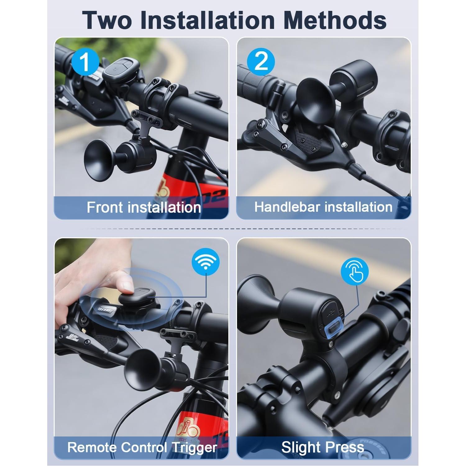 Bocina de Bicicleta Eléctrica POWVINE EH-2PRO 120dB Antirrobo