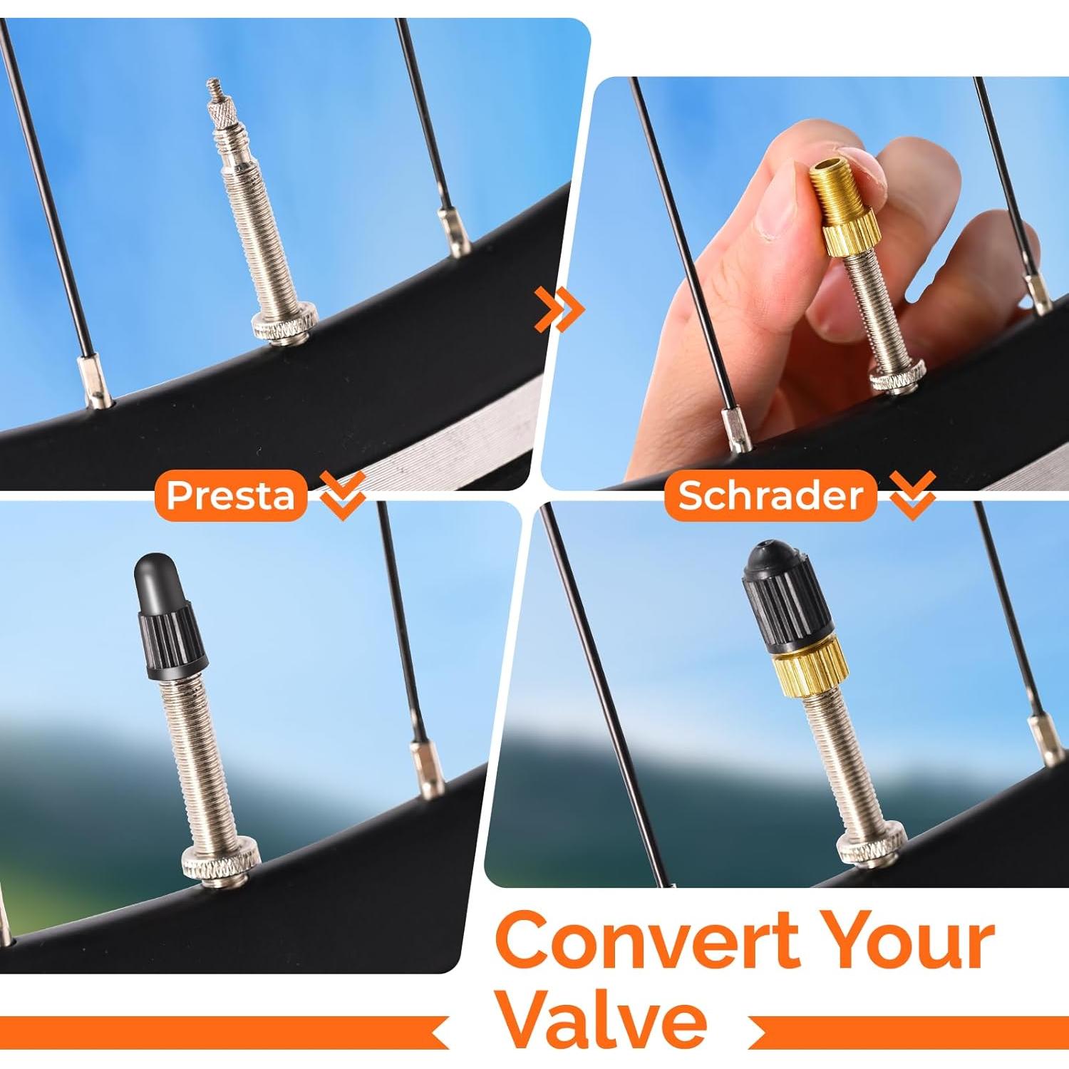 Adaptador de Válvula Presta a Schrader ETENWOLF A200 - Paquete de 4