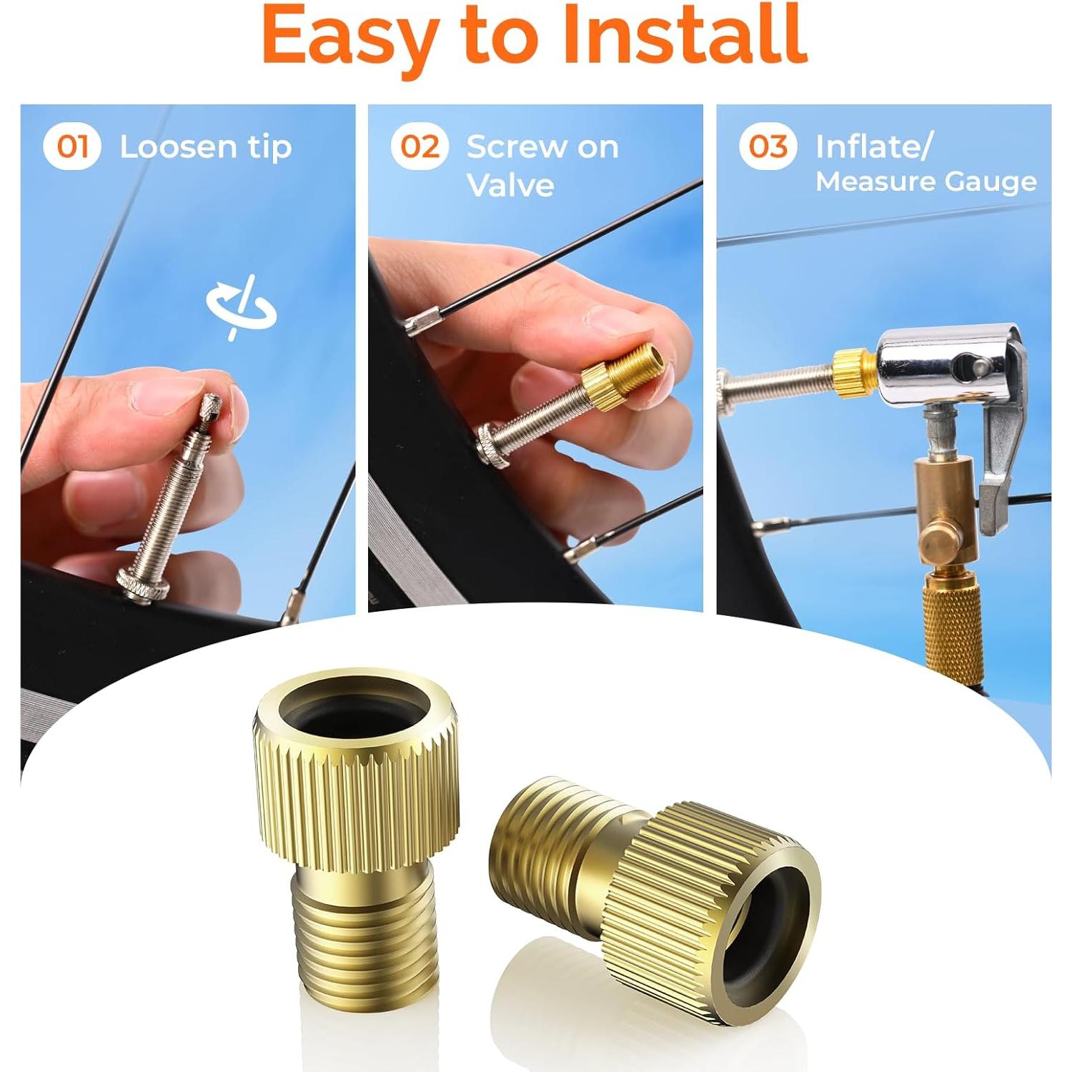 Adaptador de Válvula Presta a Schrader ETENWOLF A200 - Paquete de 4