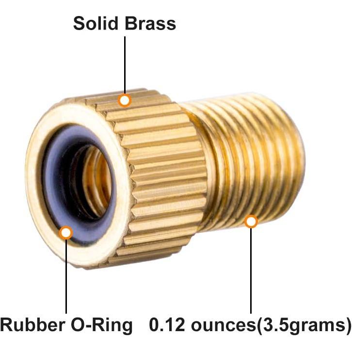 Adaptador de Válvula Presta a Schrader HZJD - 2PCS Dorado