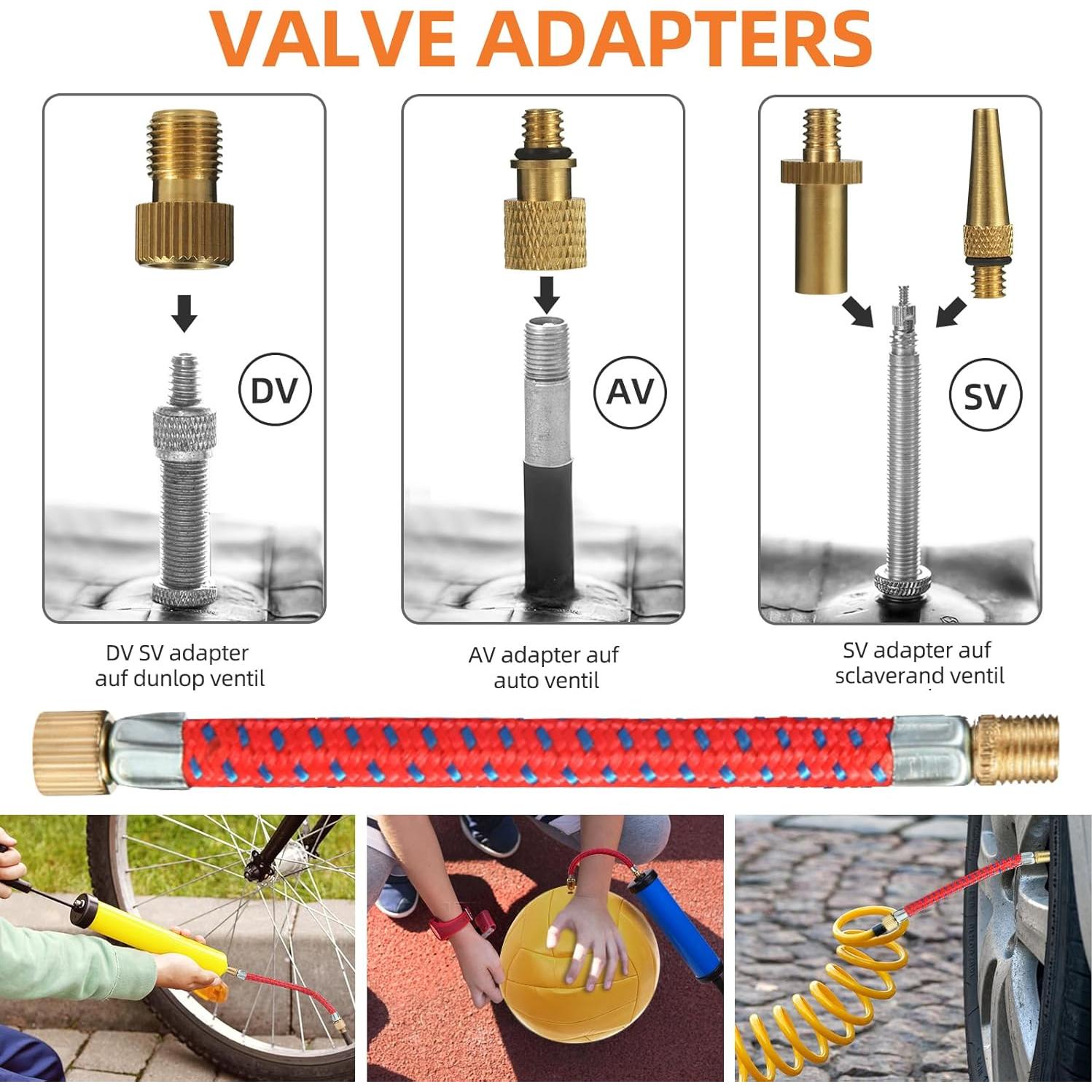Kit de Adaptadores de Válvula Presta Schrader Gionfe 25PCS