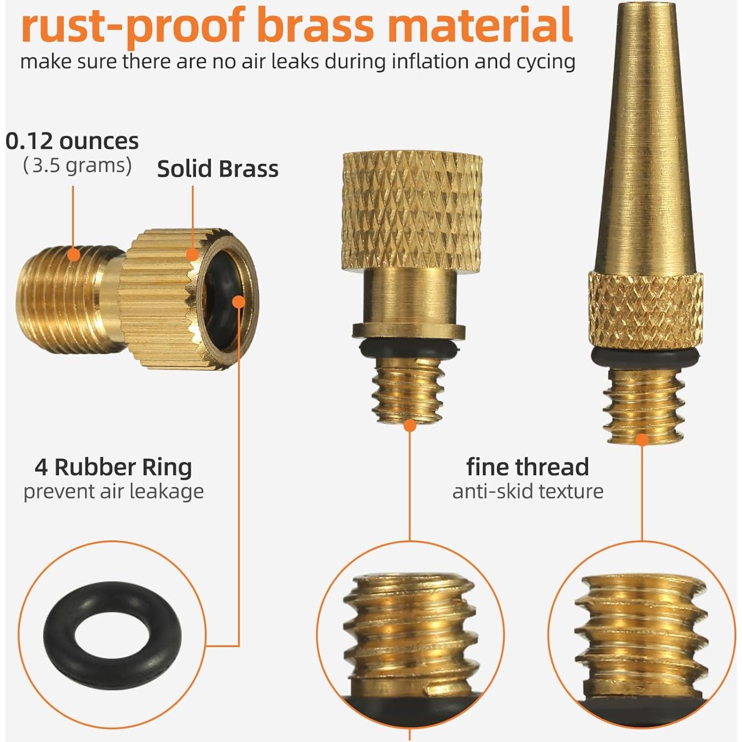 Kit de Adaptadores de Válvula Presta Schrader Gionfe 25PCS