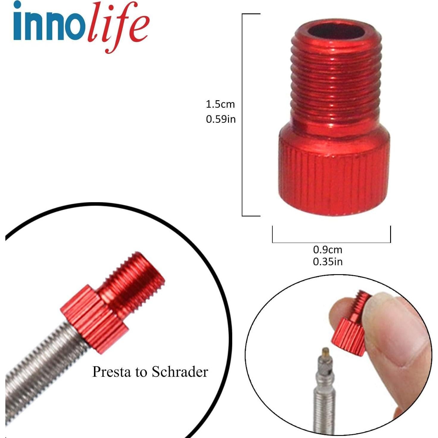 Adaptadores de Válvula de Presta a Schrader InnoLife 10 Pcs