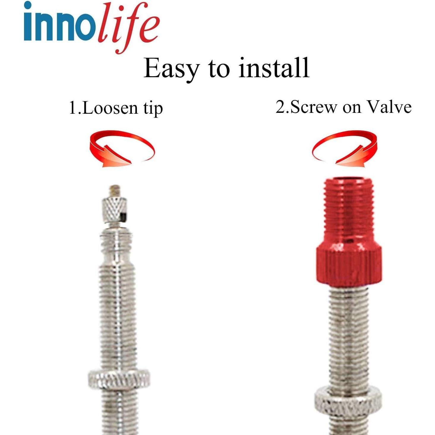 Adaptadores de Válvula de Presta a Schrader InnoLife 10 Pcs