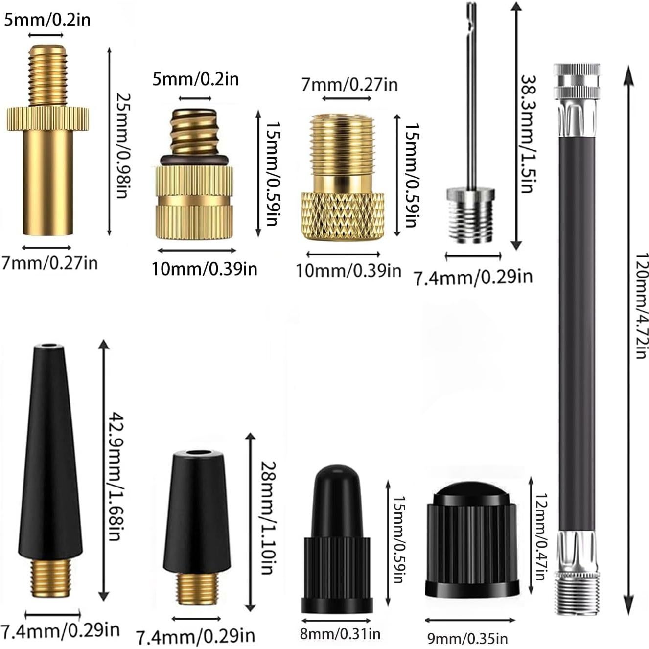 Adaptador de Válvula de Bicicleta CANDPOT 19 Piezas Inflación