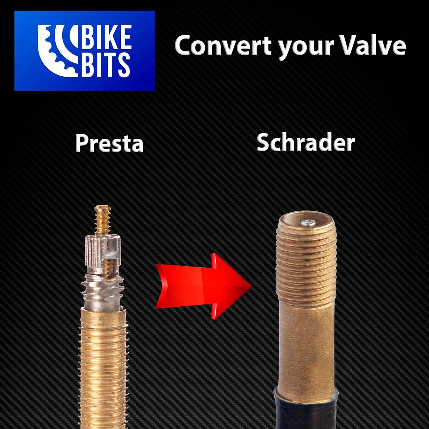 Adaptador Válvula Presta a Schrader Bike Bits - Paquete de 5